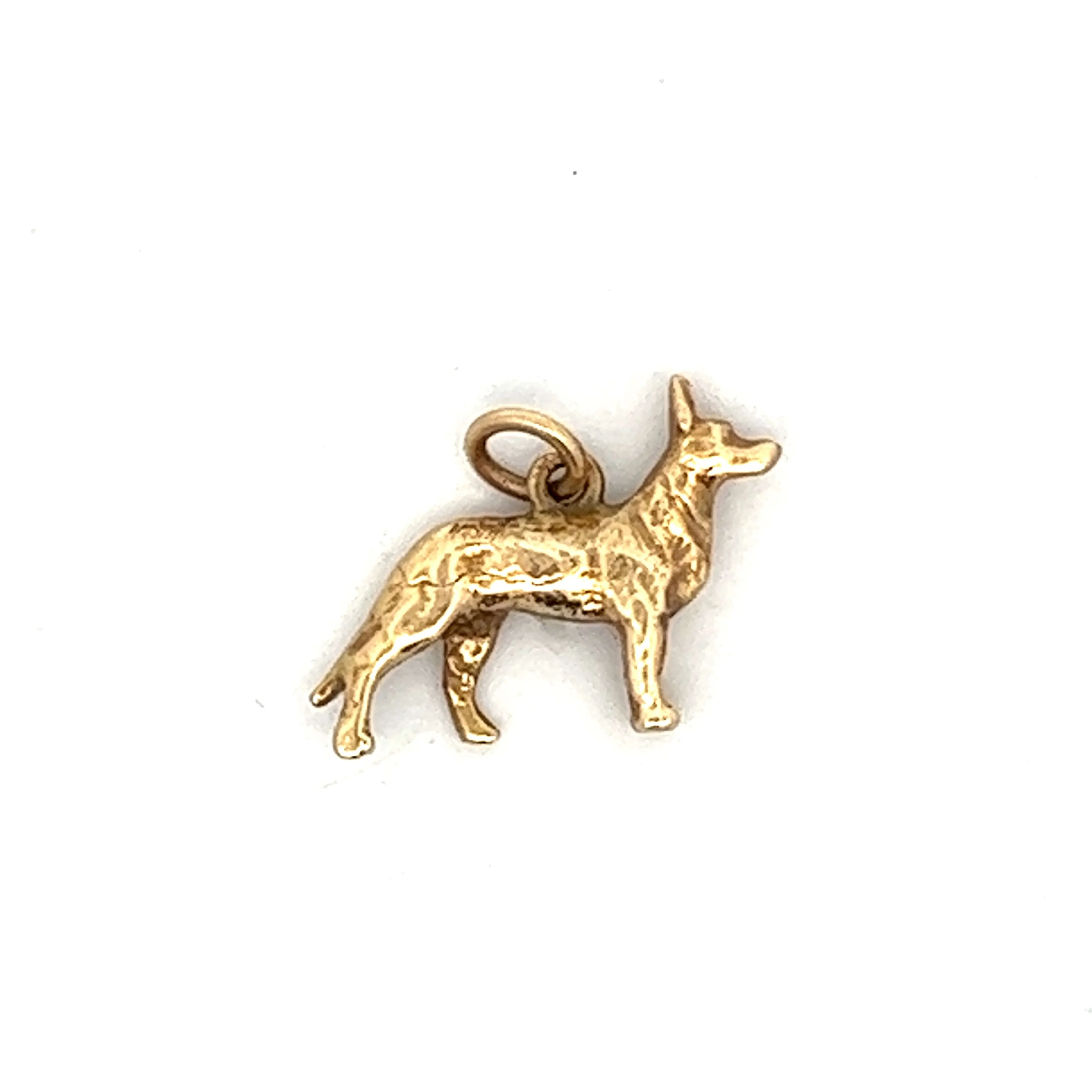 Vintage Mid-Century Dog Charm in 14k Yellow Gold