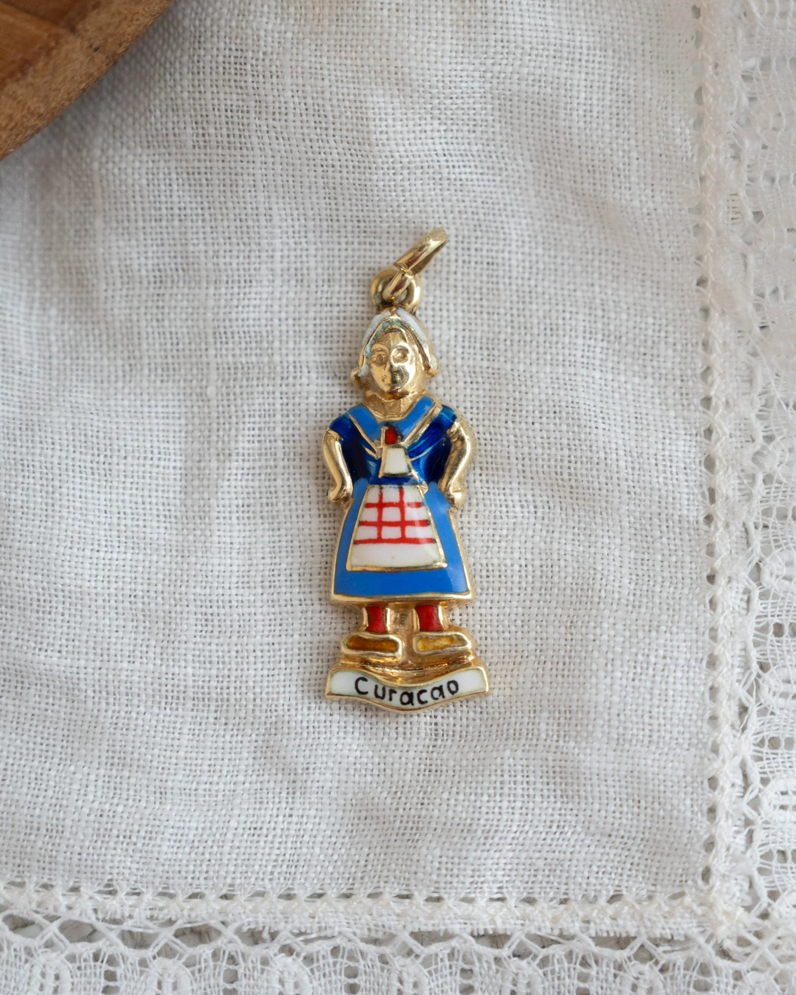 Vintage Mid-Century Curaçao Woman Charm 14k - Image 3