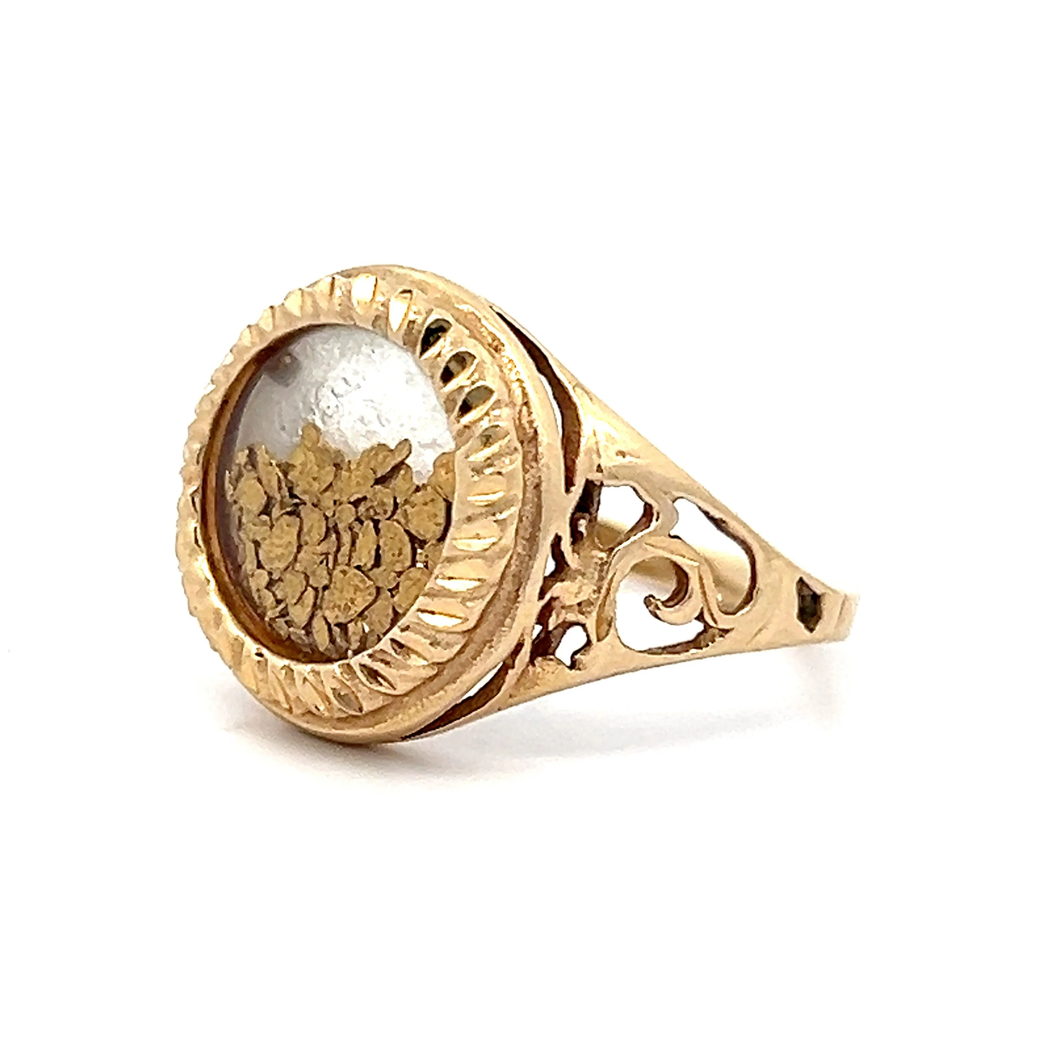 Vintage Mid-Century Gold Nugget Cocktail Ring in Yellow Gold - Image 2