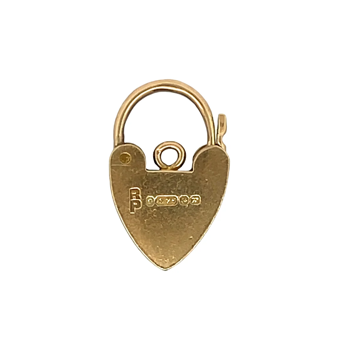 Vintage Mid-Century Heart Lock Pendant in 9k - Image 2