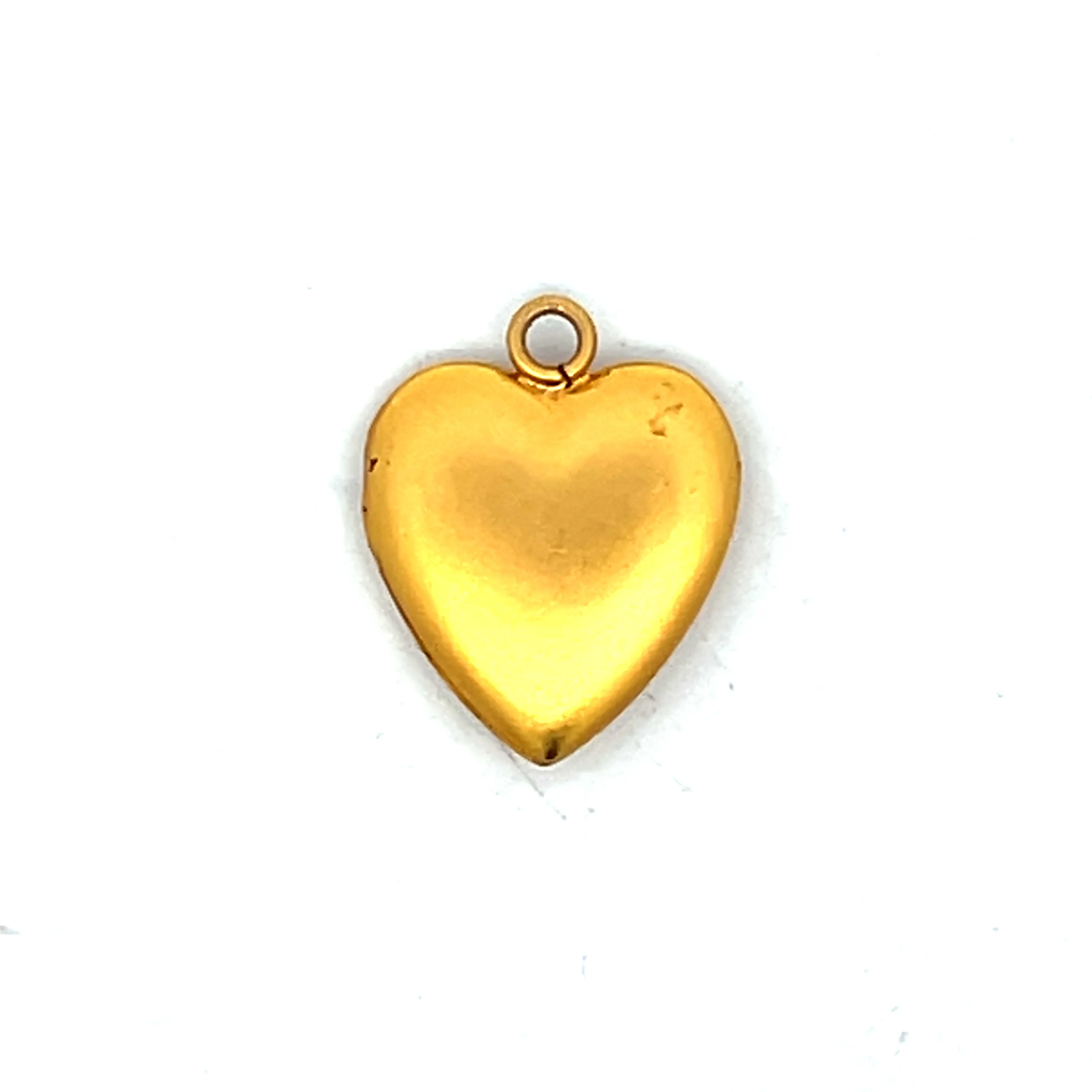 Vintage Mid-Century Heart Locket Charm in 14k