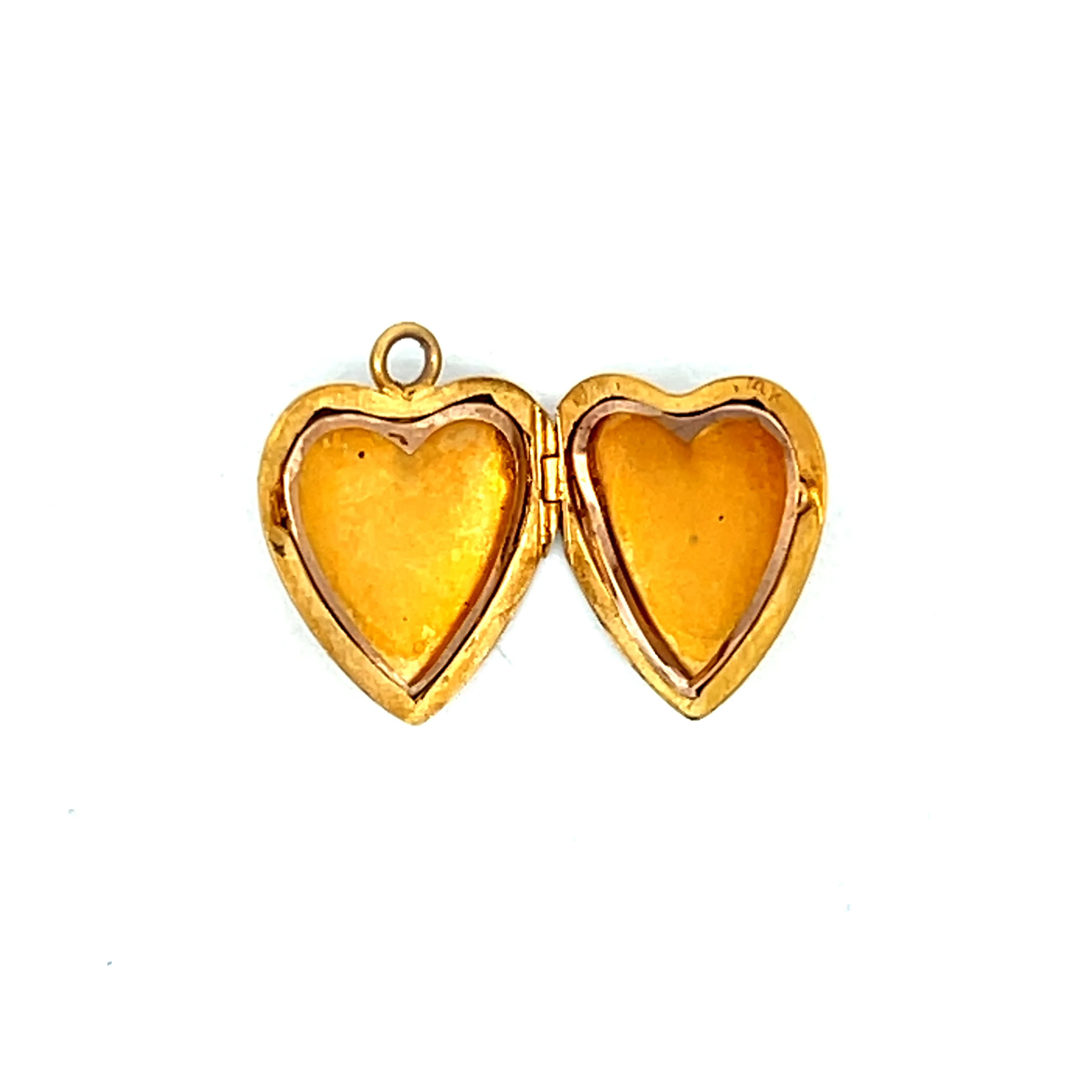 Vintage Mid-Century Heart Locket Charm in 14k - Image 2