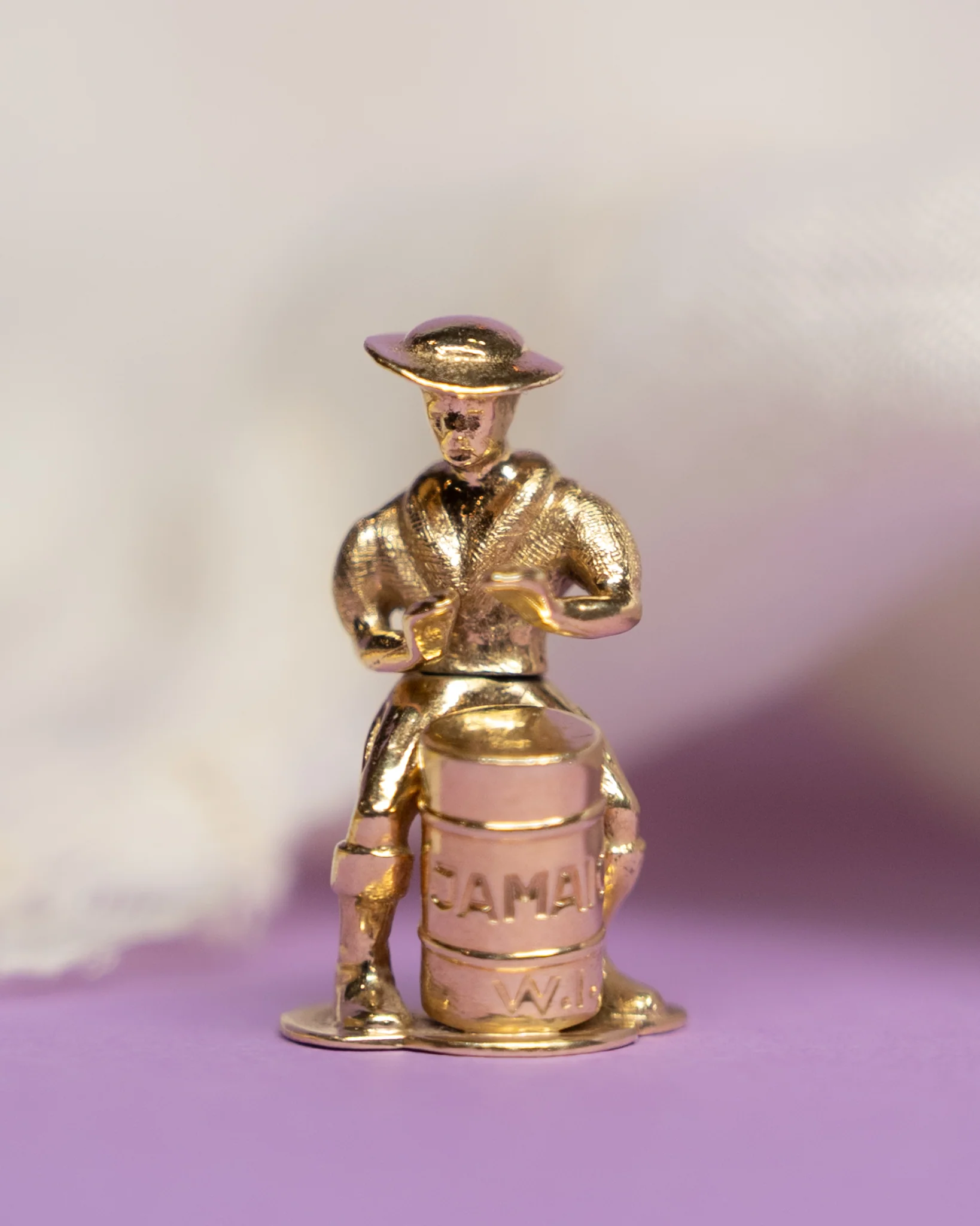 Vintage Mid-Century Jamaican Drummer Charm in 14k - Image 5