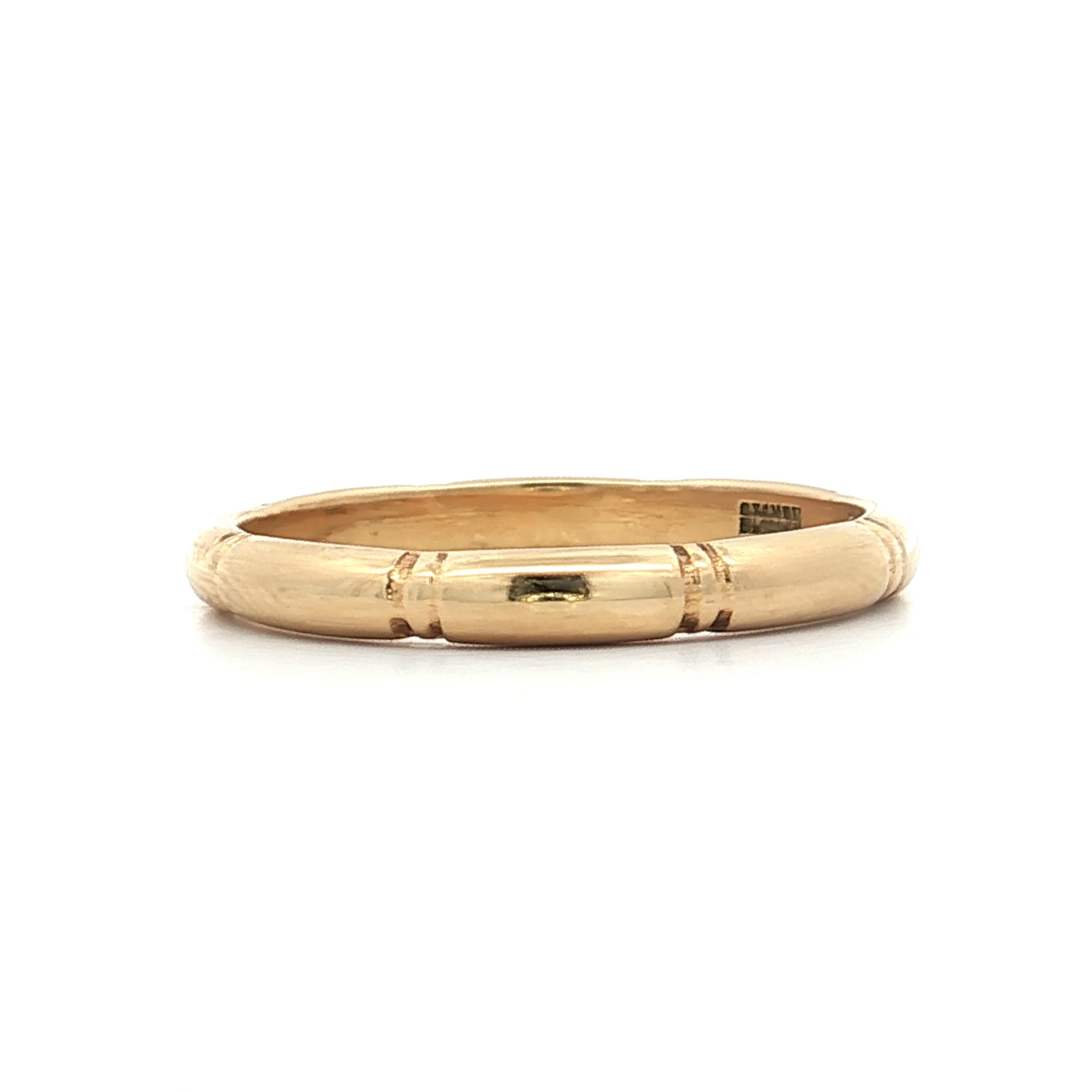 Vintage Mid-Century Mens Wedding Band 14k Yellow Gold - Image 2