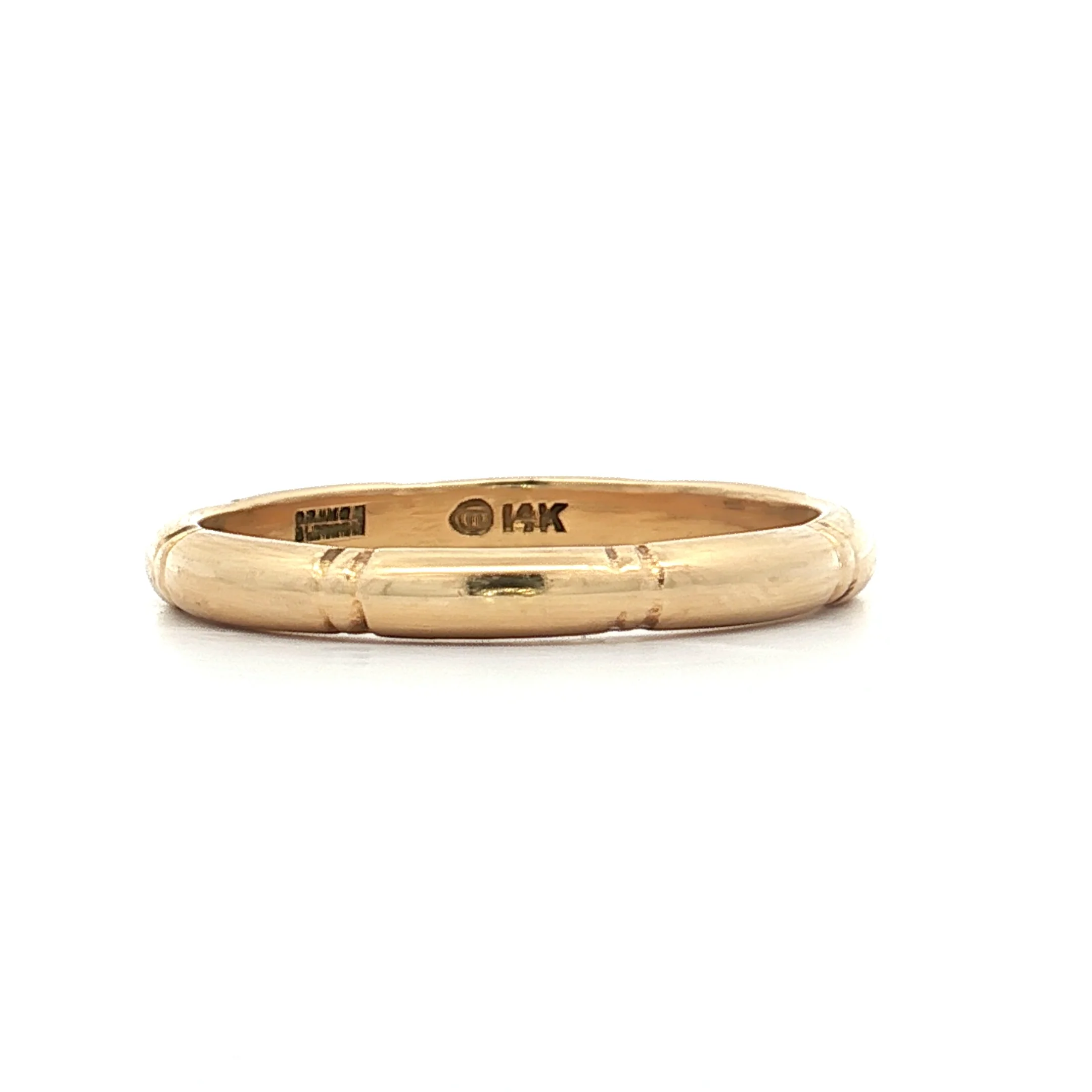 Vintage Mid-Century Mens Wedding Band 14k Yellow Gold - Image 3