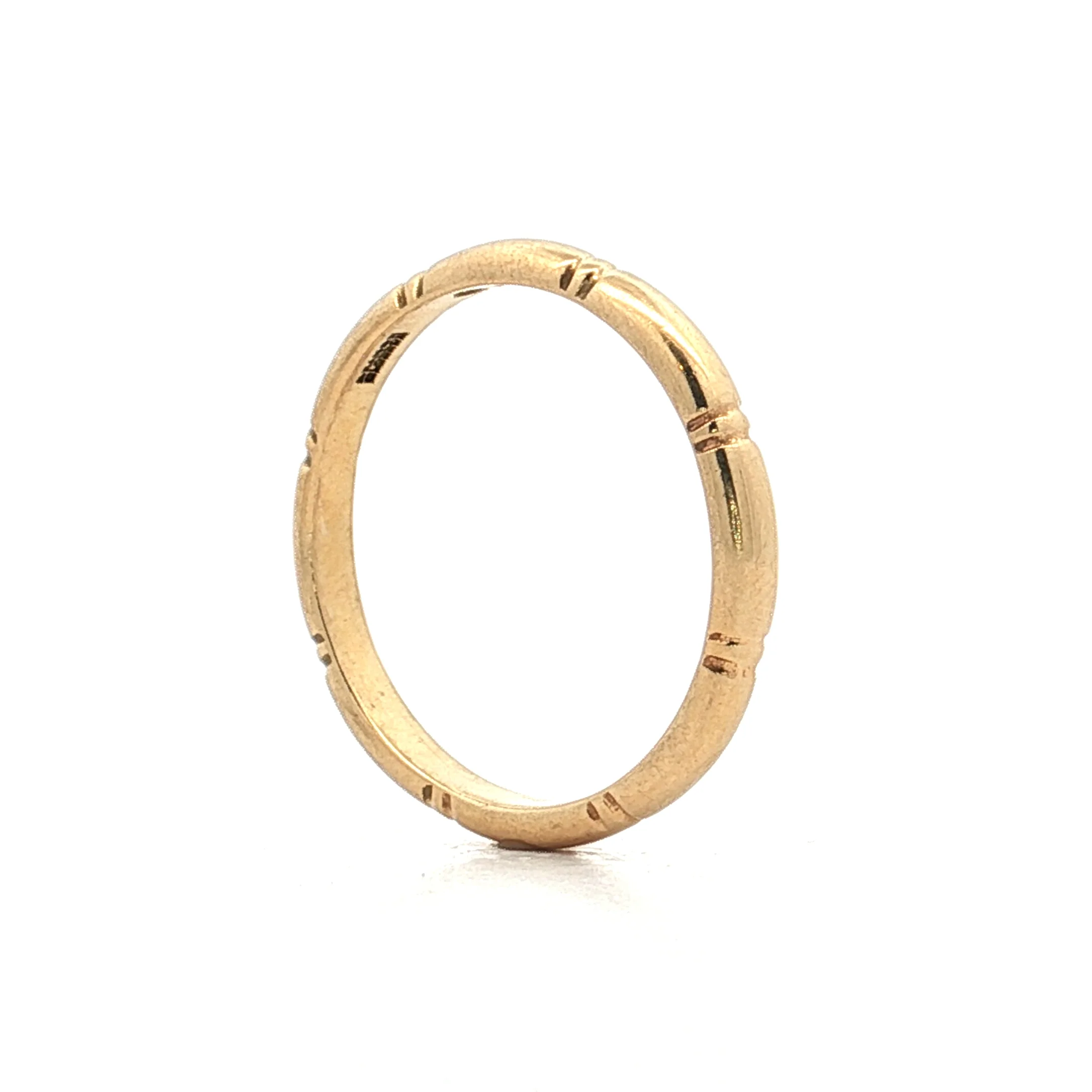 Vintage Mid-Century Mens Wedding Band 14k Yellow Gold - Image 5