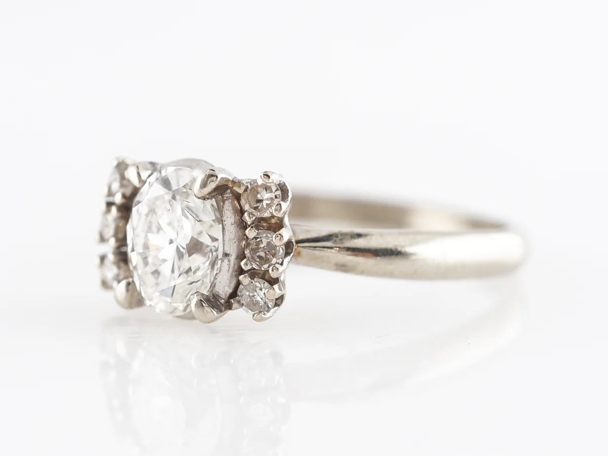 Vintage Mid-Century Oval Diamond Engagement Ring in 14K - Image 2