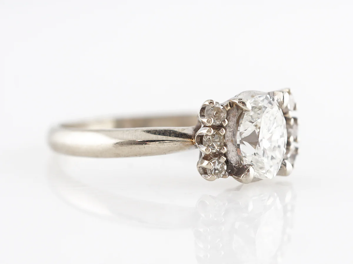 Vintage Mid-Century Oval Diamond Engagement Ring in 14K - Image 3