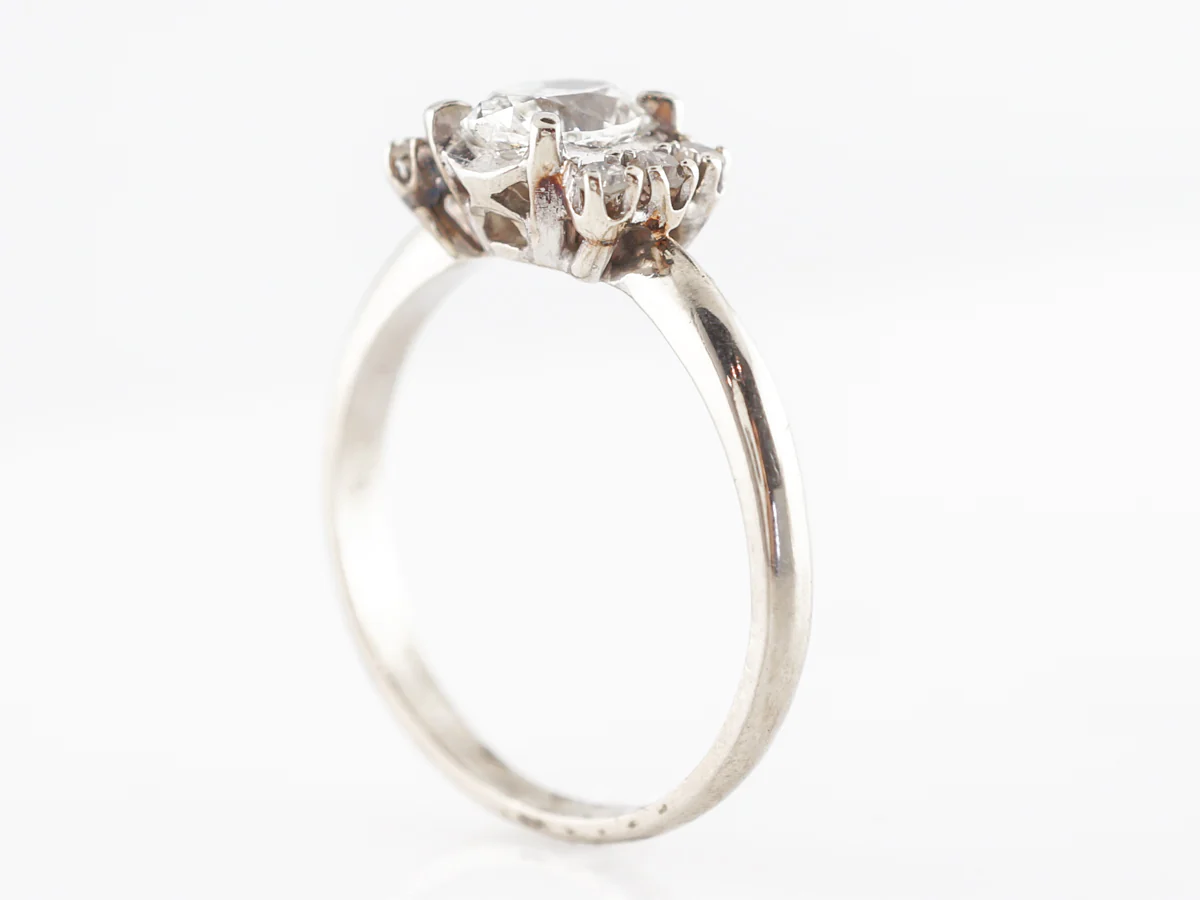 Vintage Mid-Century Oval Diamond Engagement Ring in 14K - Image 4