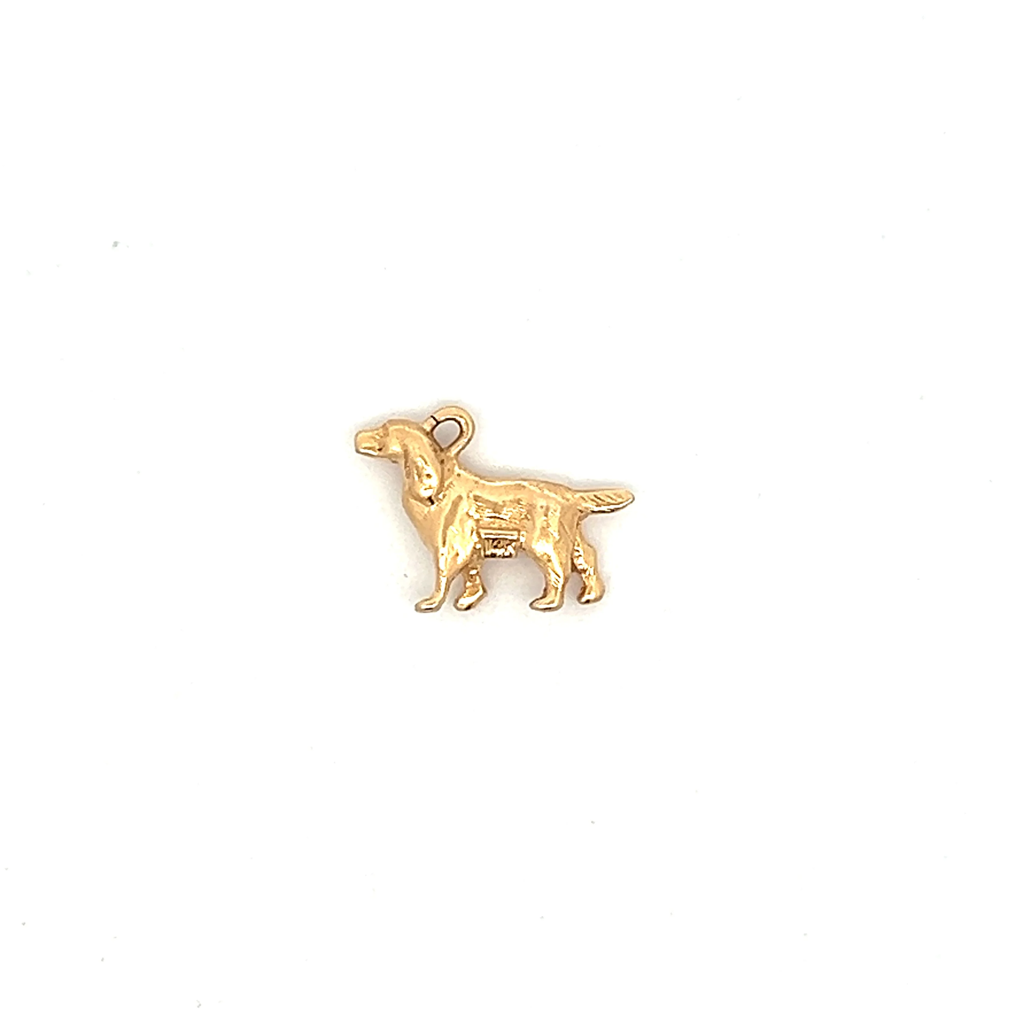 Vintage Mid-Century Pointer Dog Charm in 14k
