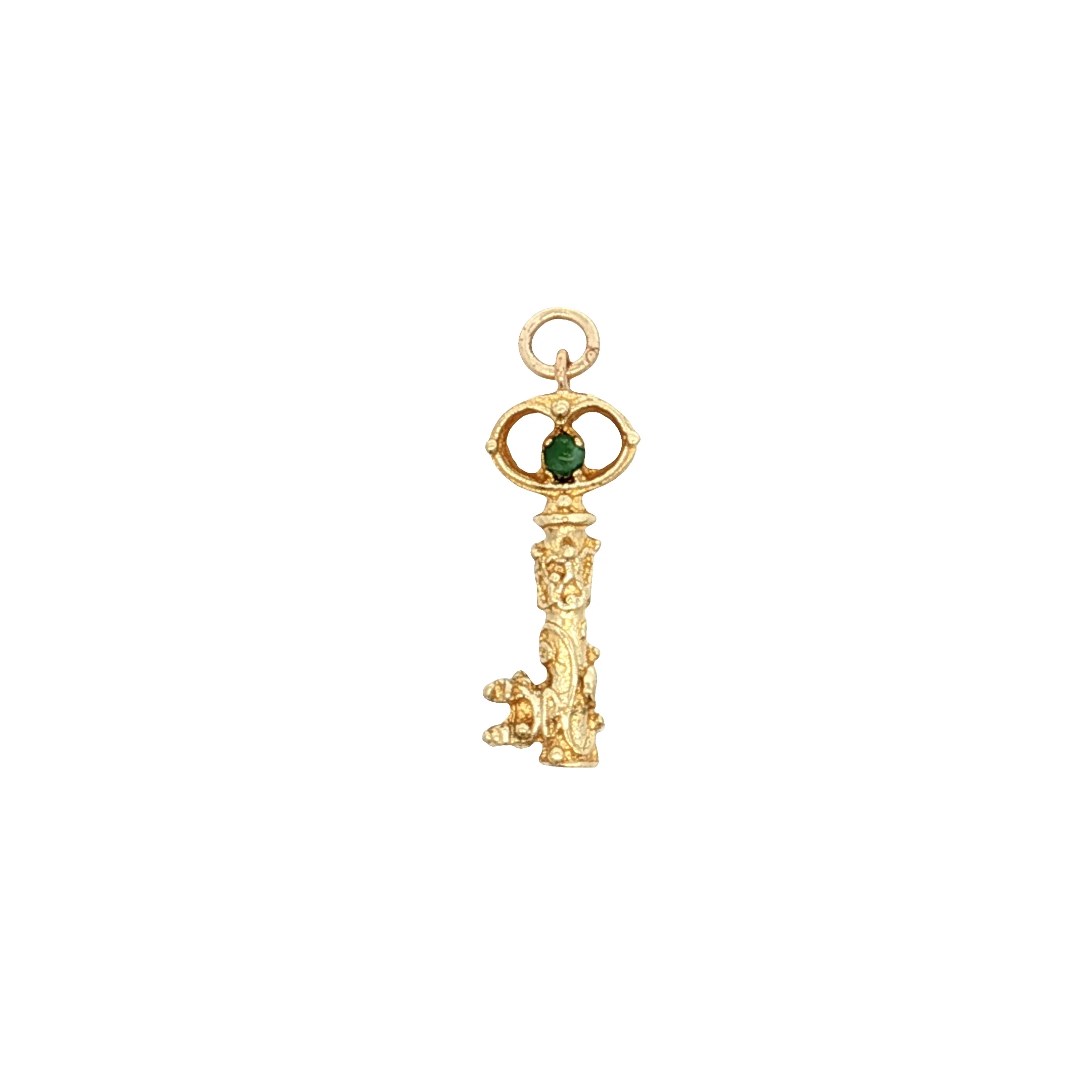 Vintage Mid-Century Skeleton Key Charm 18k Yellow Gold - Image 2