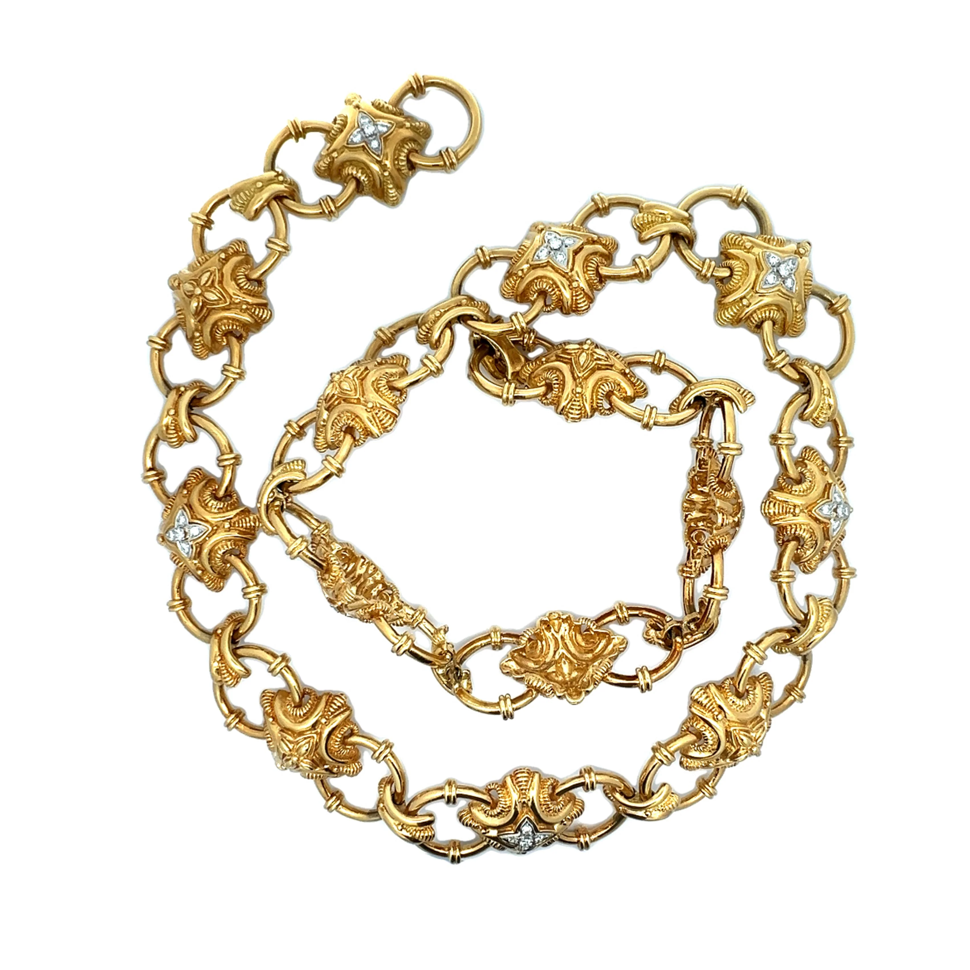 Vintage Mid-Century Statement Convertible Necklace in 18k - Image 2