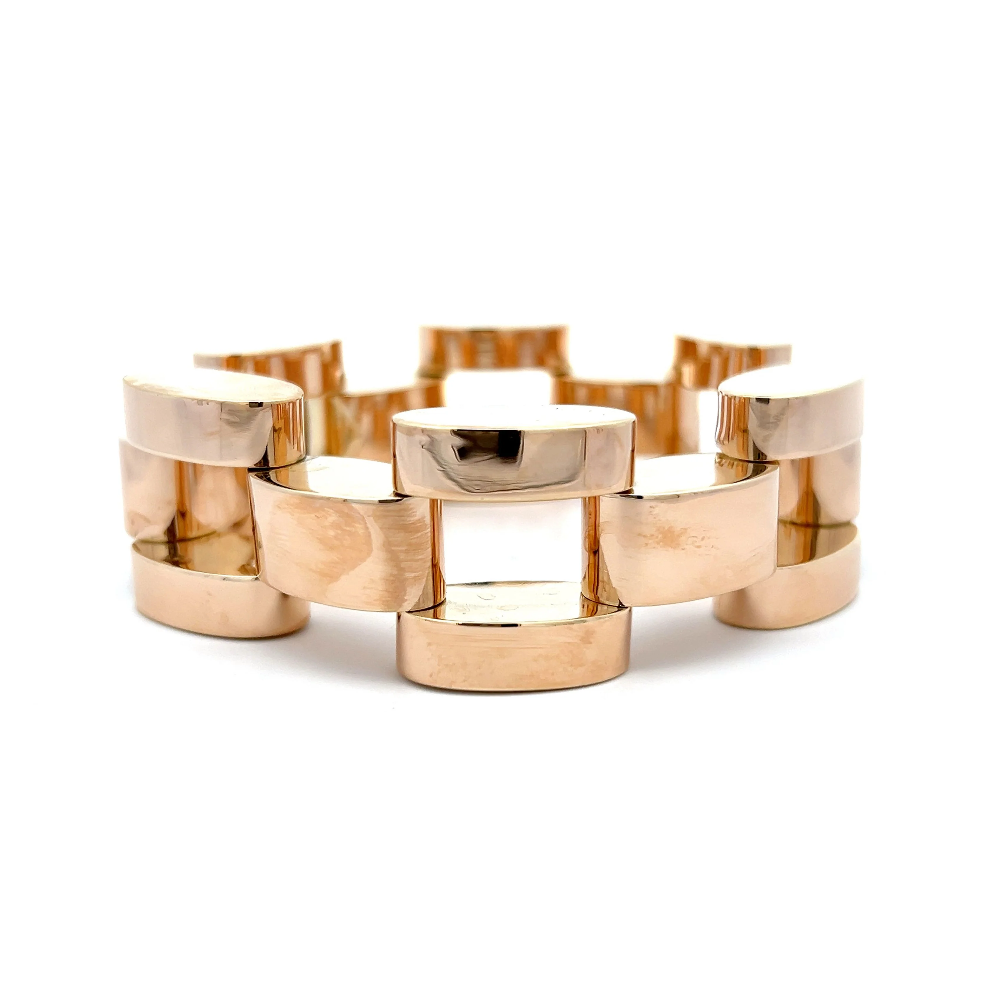 Vintage Oversized Link Bracelet in 14k Yellow Gold - Image 3