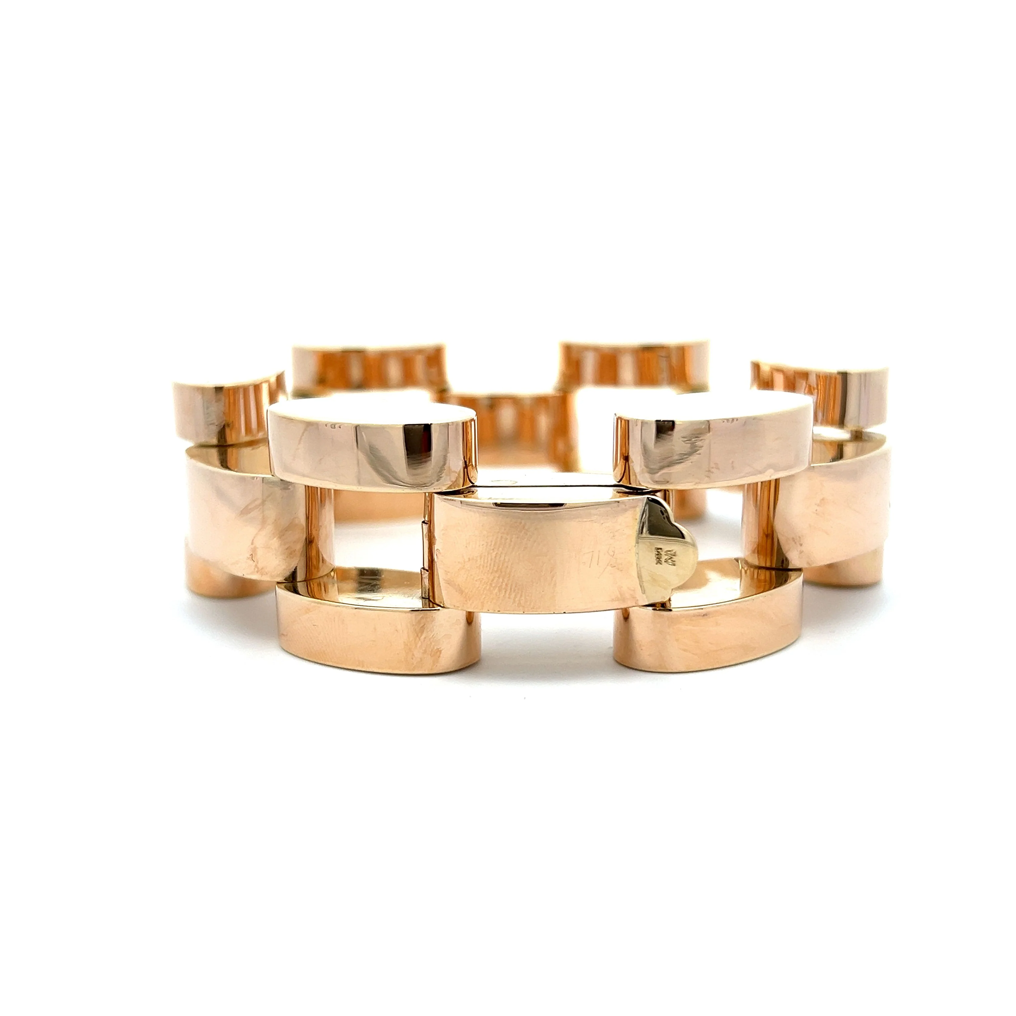 Vintage Oversized Link Bracelet in 14k Yellow Gold - Image 4