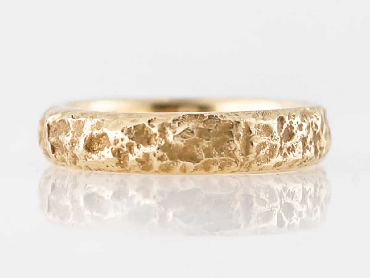 Vintage Petri Men's Wedding Band Mid-Century in 18k Yellow Gold