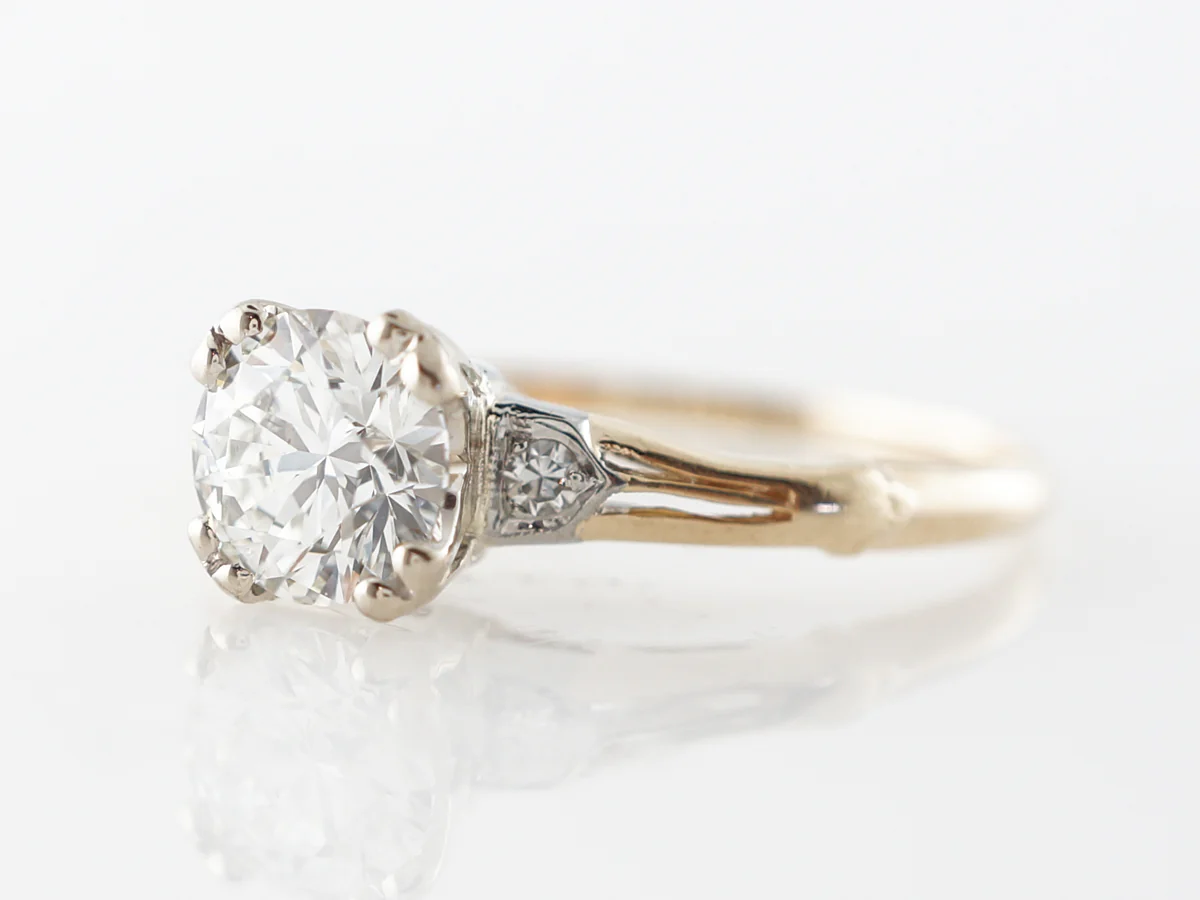 Vintage Retro Solitaire Diamond Engagement Ring in 14k - Image 2