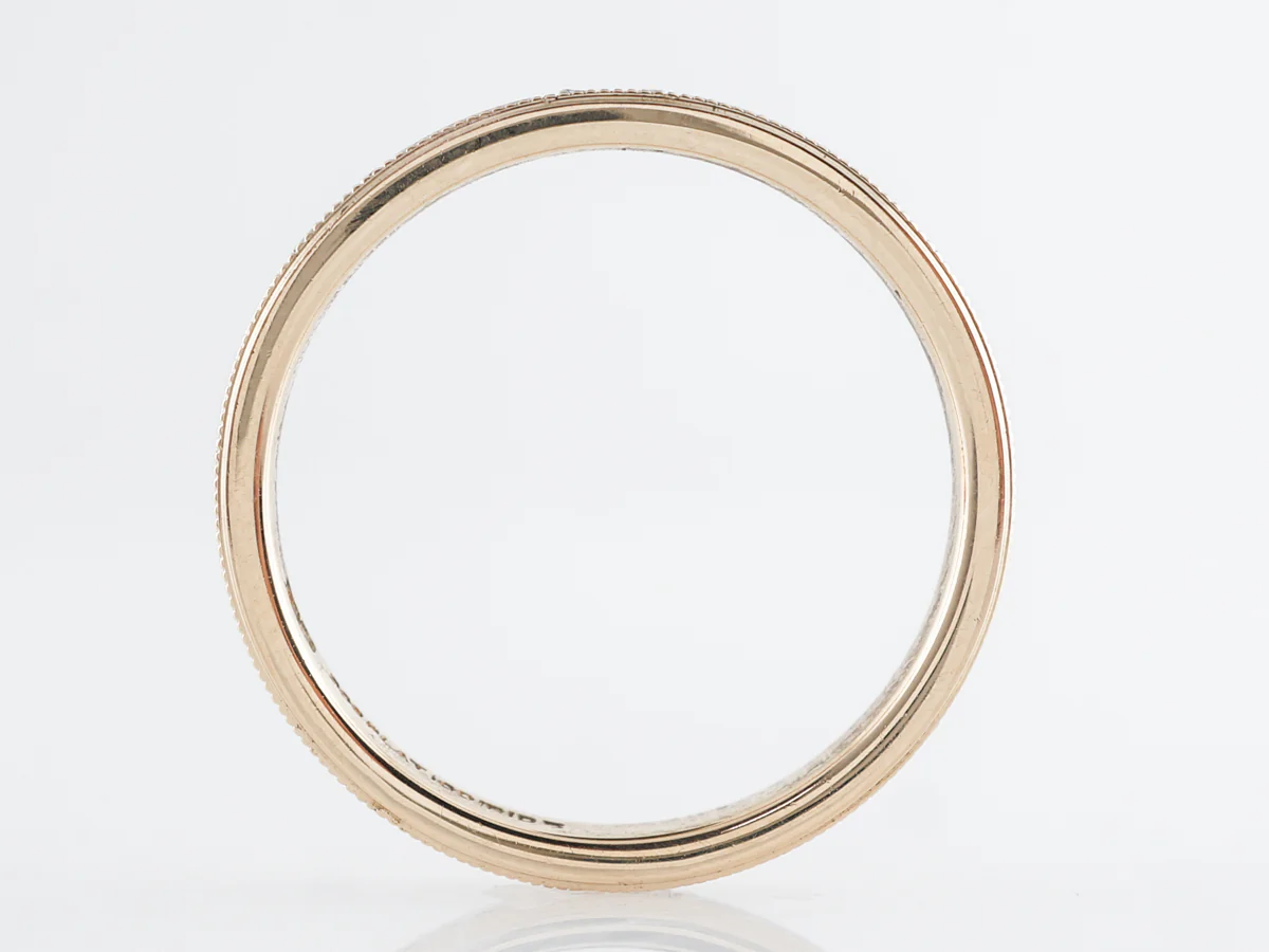 Vintage Retro Two-Tone Wedding Band in 18k & Platinum - Image 3