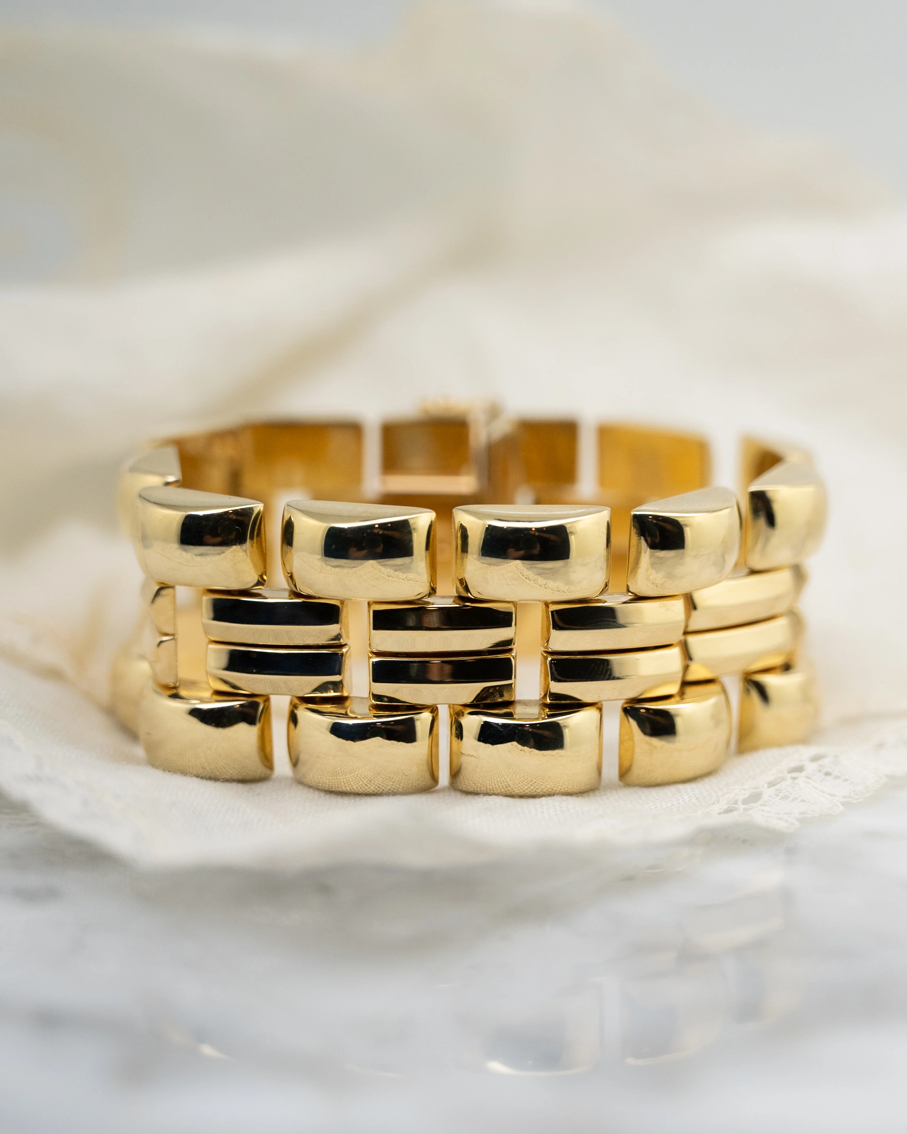Vintage Retro Watch Link Style Bracelet in 14k - Image 5