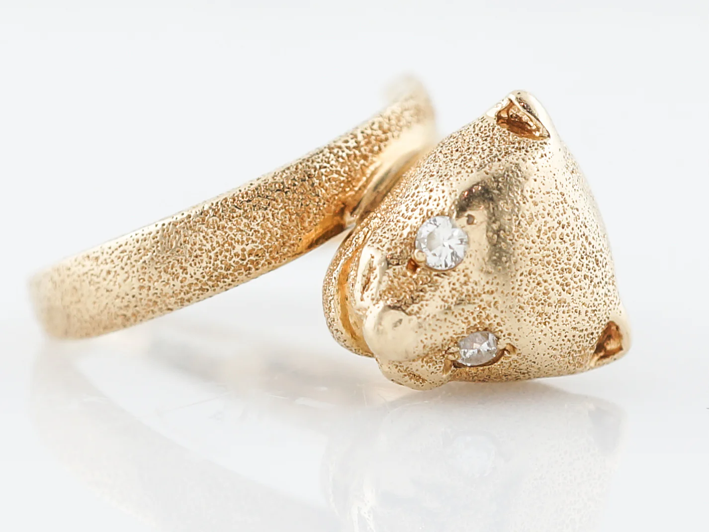Vintage Right Hand Ring Mid-Century .06 Old European Cut Diamonds in 14k Yellow Gold - Image 3