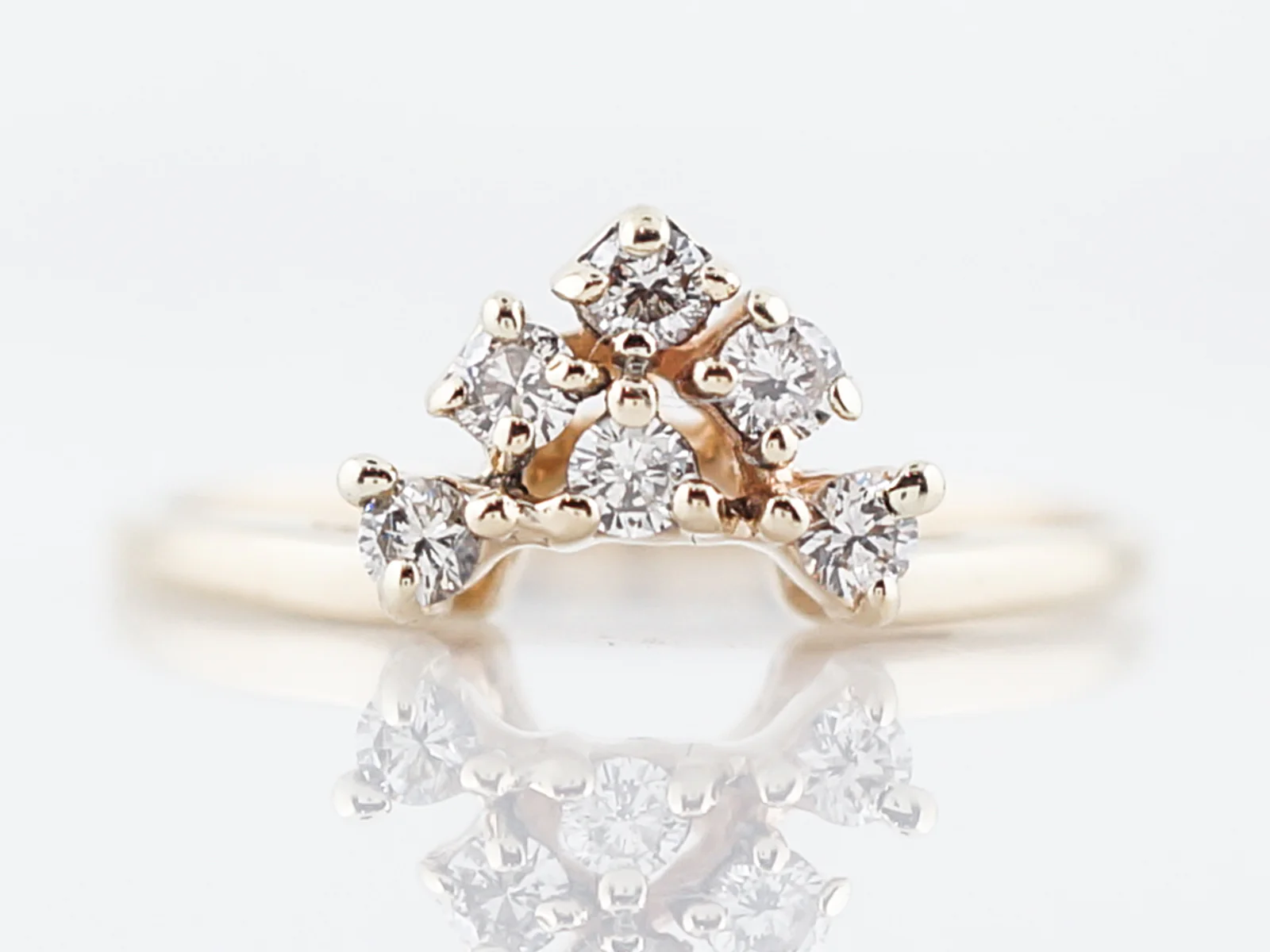 Vintage Ring Guards Retro .36 Round Brilliant Cut Diamonds in 14k Yellow Gold - Image 2