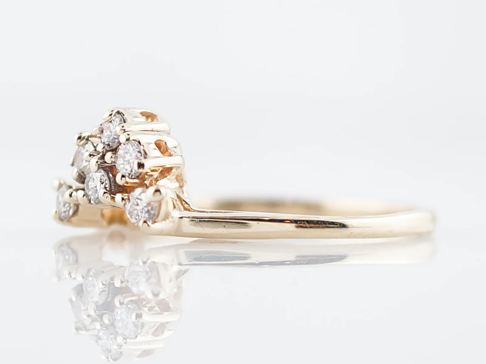 Vintage Ring Guards Retro .36 Round Brilliant Cut Diamonds in 14k Yellow Gold - Image 3