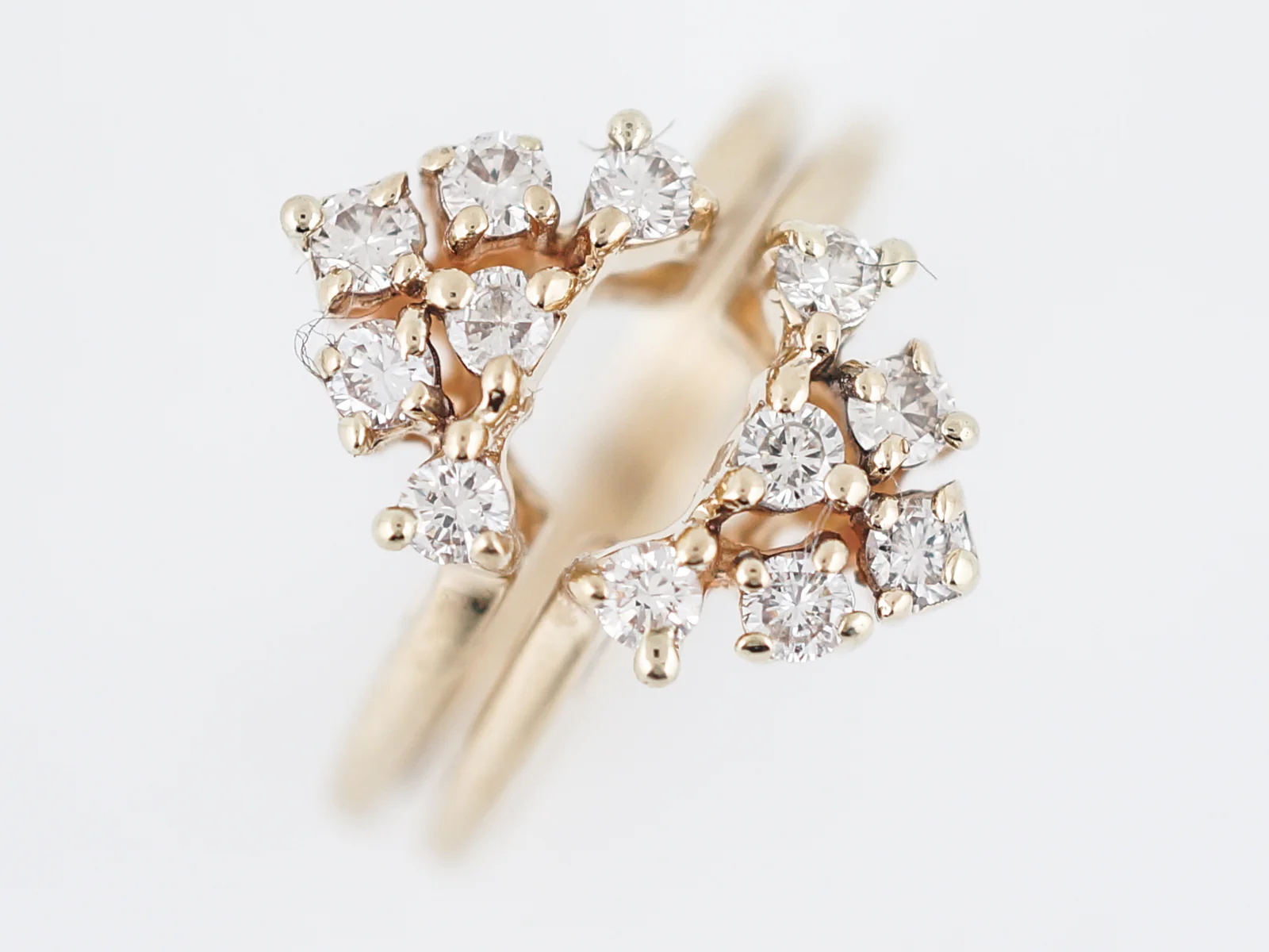Vintage Ring Guards Retro .36 Round Brilliant Cut Diamonds in 14k Yellow Gold - Image 5