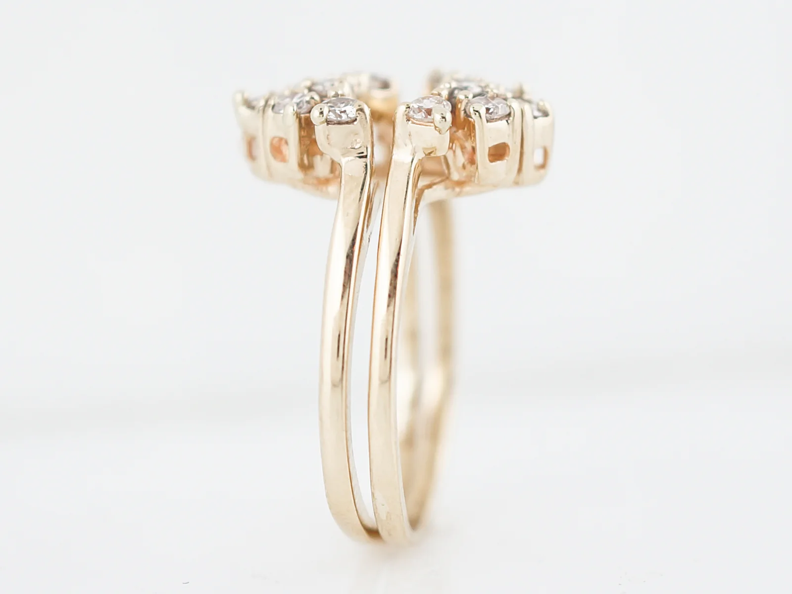 Vintage Ring Guards Retro .36 Round Brilliant Cut Diamonds in 14k Yellow Gold - Image 6
