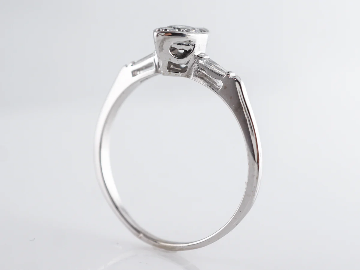 Vintage Round Brilliant Diamond Engagement Ring in 14k White Gold - Image 5