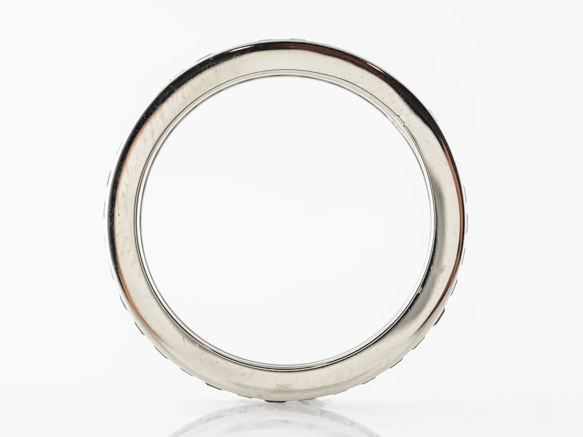 Antique Sapphire Eternity Band Art Deco in White Gold - Image 2