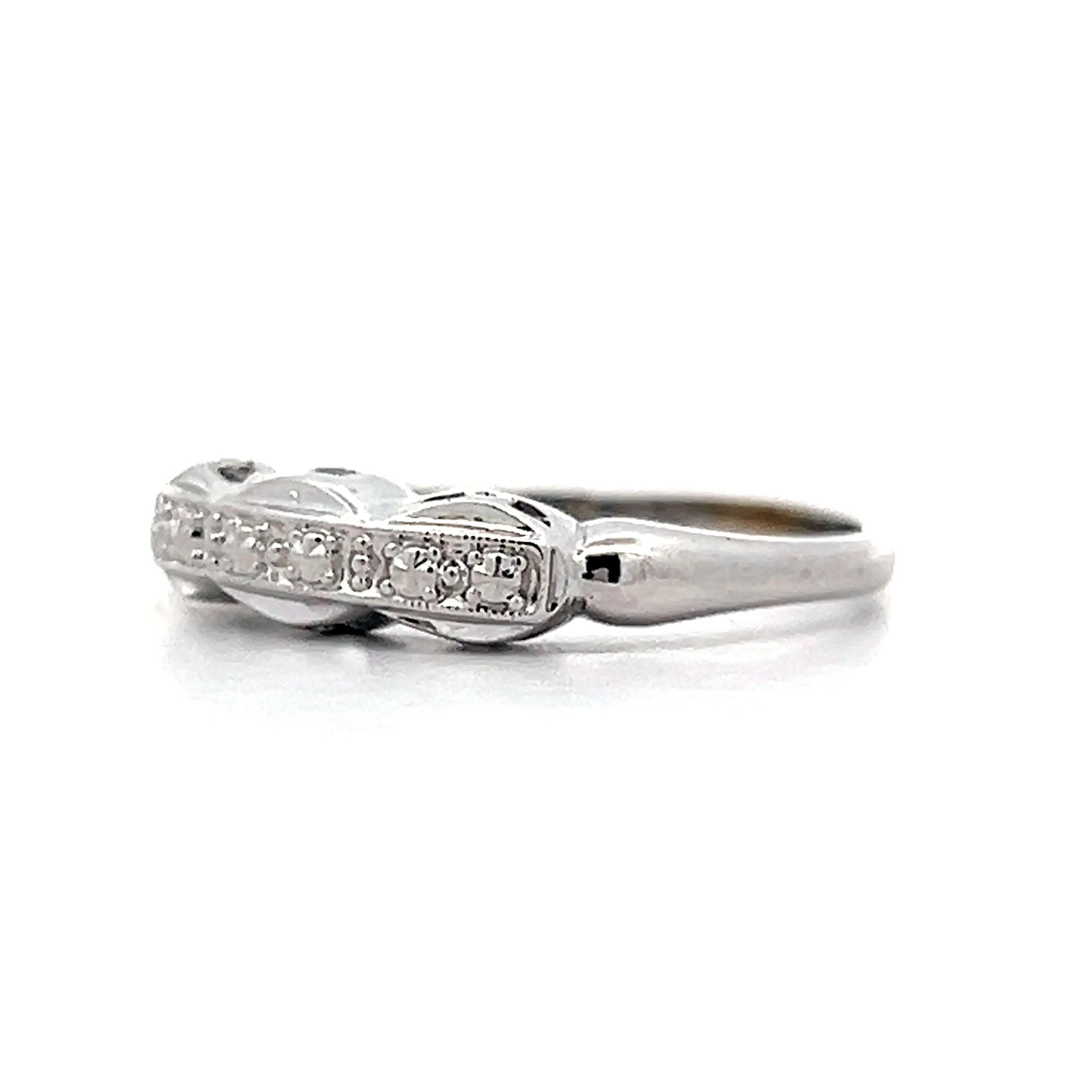 Vintage Scalloped Filigree Wedding Band in 14k - Image 2