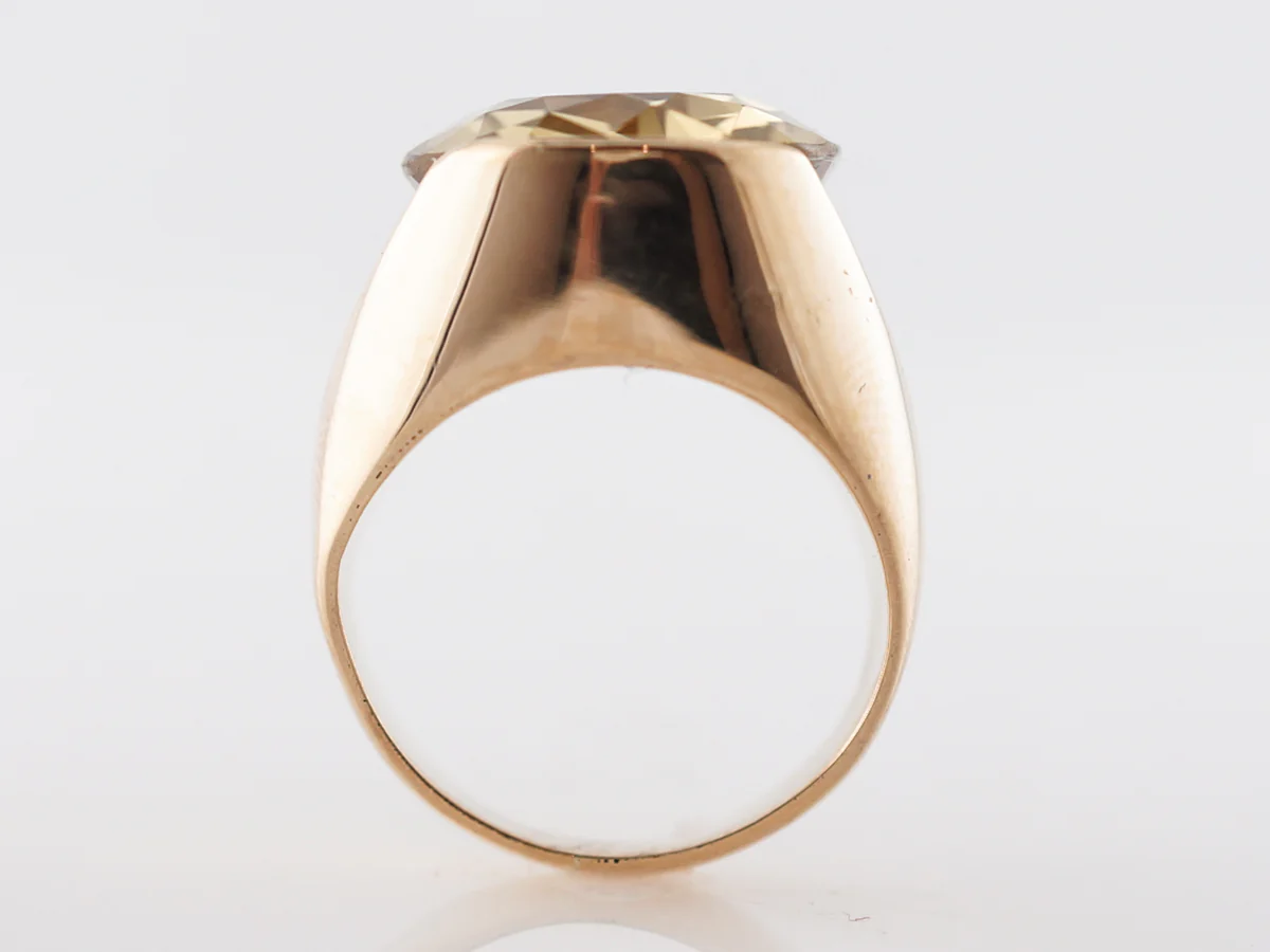 Vintage Solitaire Citrine Cocktail Ring in Yellow Gold - Image 4