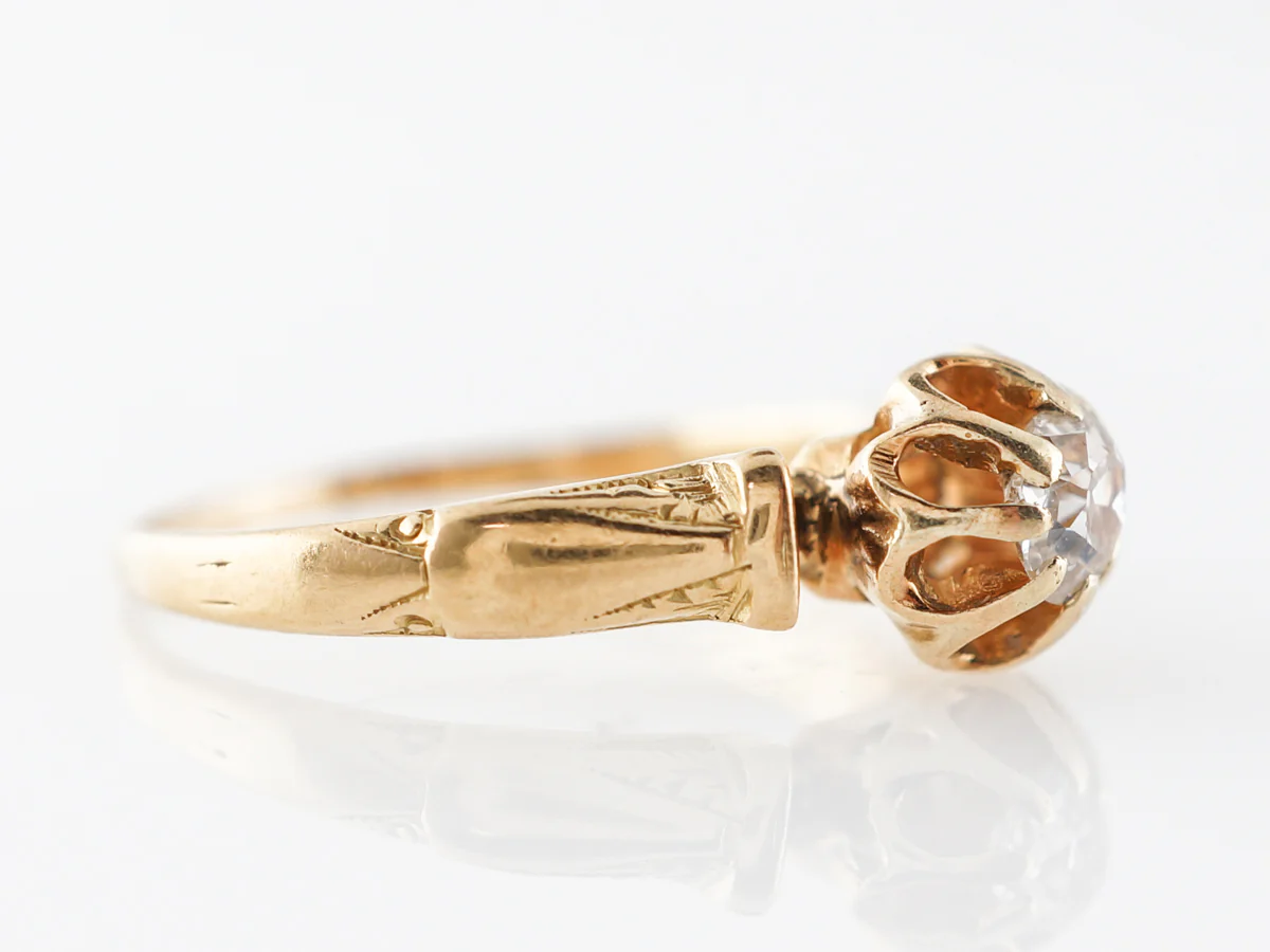 Vintage Solitaire Victorian Diamond Engagement Ring - Image 3