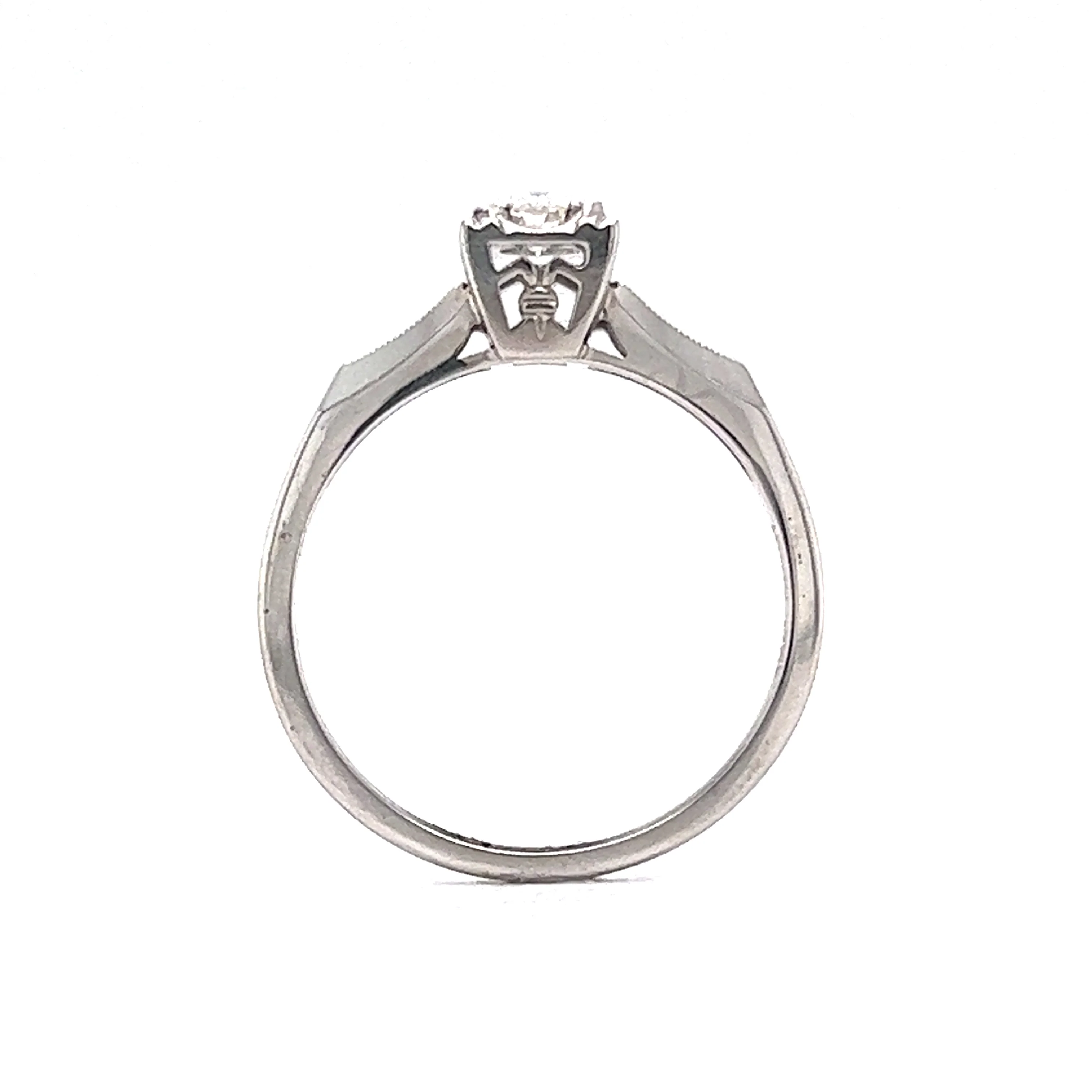 Vintage Split Shank Diamond Engagement Ring in 14k - Image 4