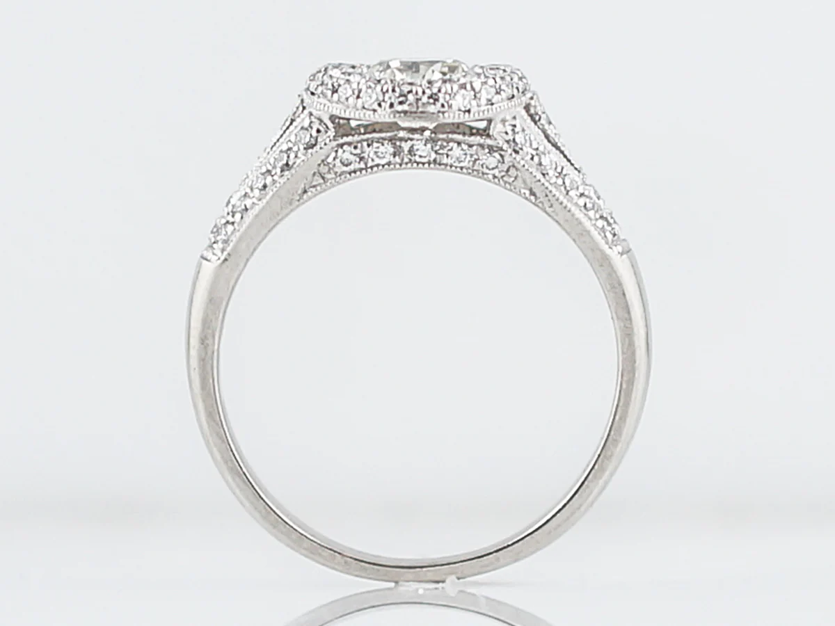Vintage Style Diamond Cluster Engagement Ring in Platinum - Image 4