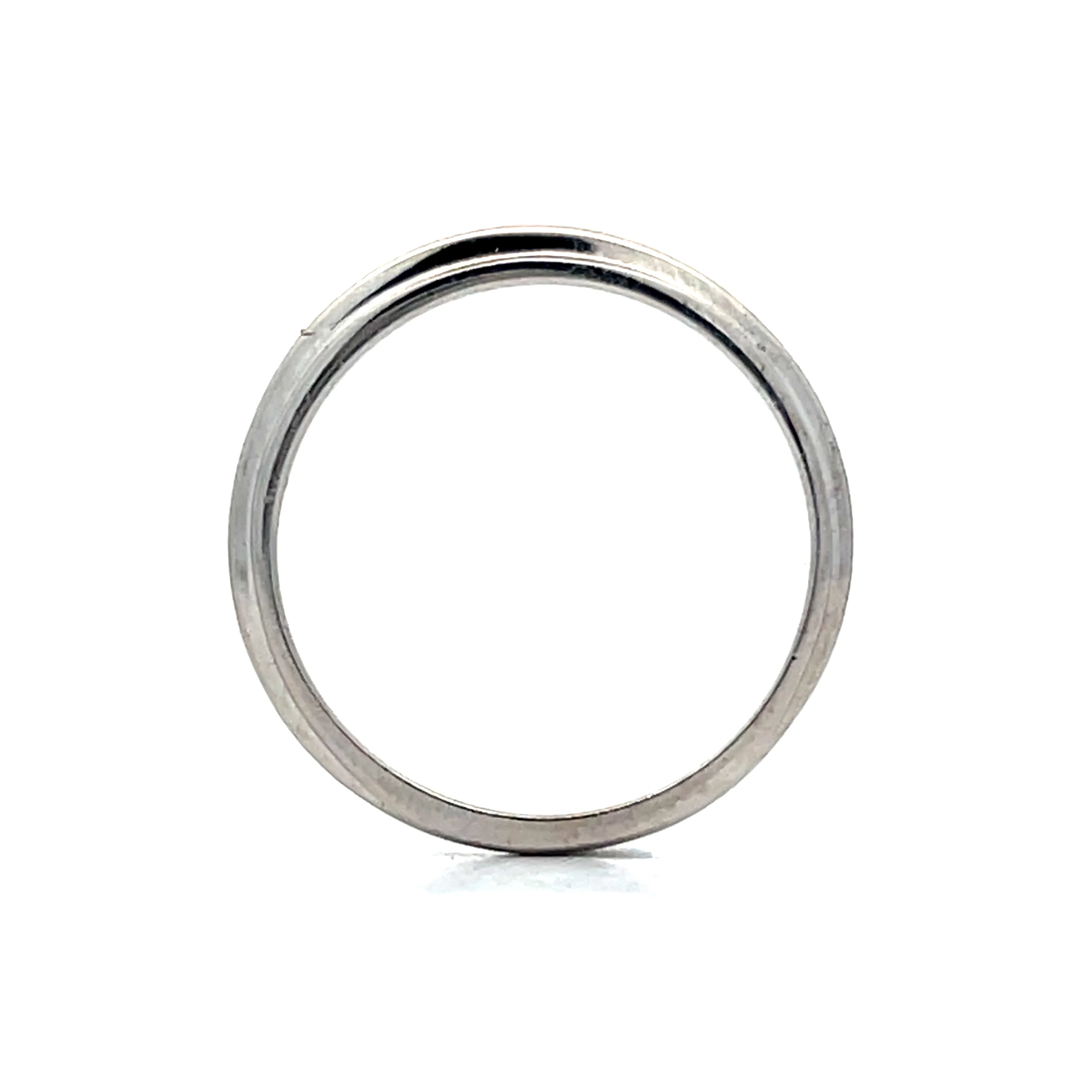Vintage Textured Wedding Band in 14k White Gold - Image 4