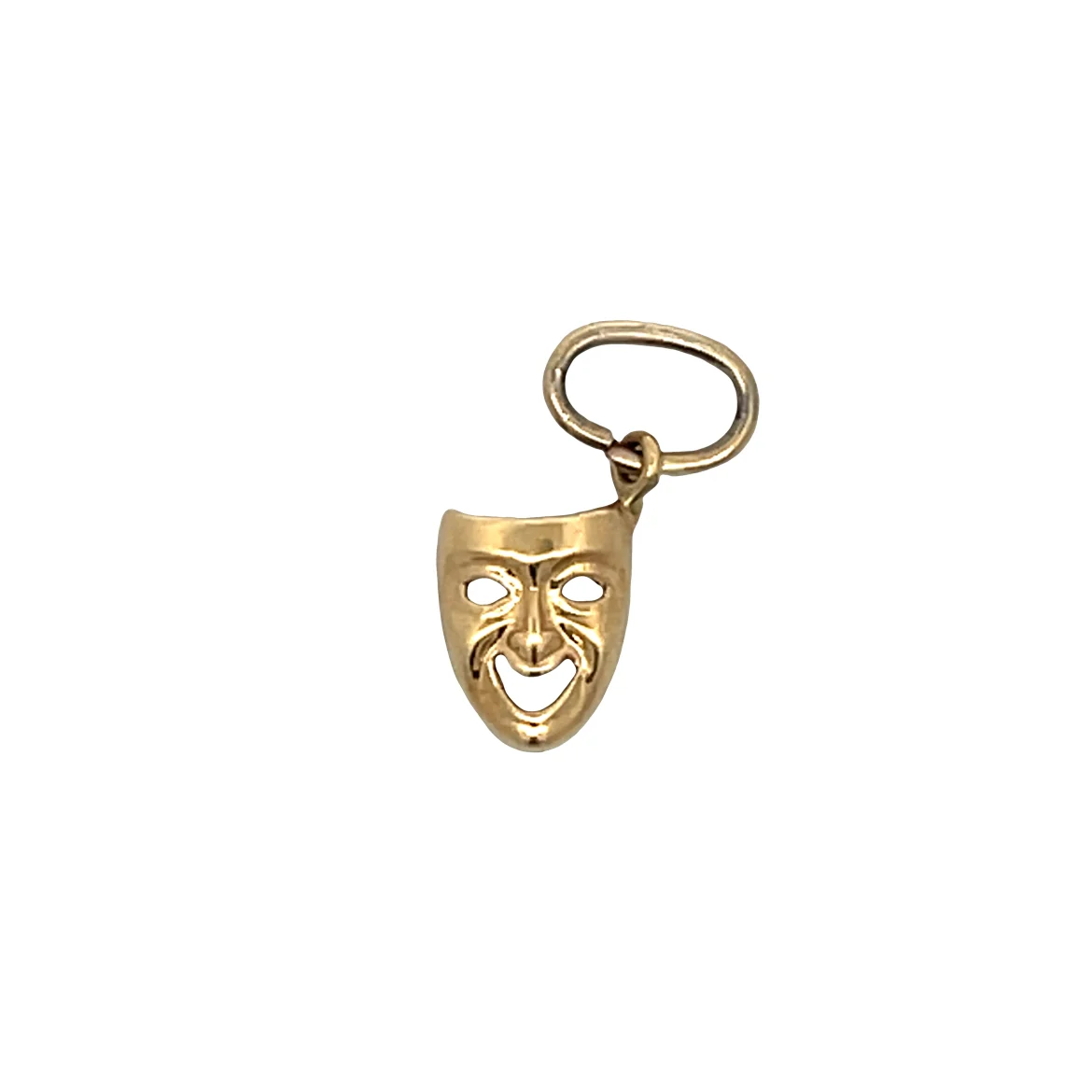 Vintage Theater Mask Charm in 14k Yellow Gold