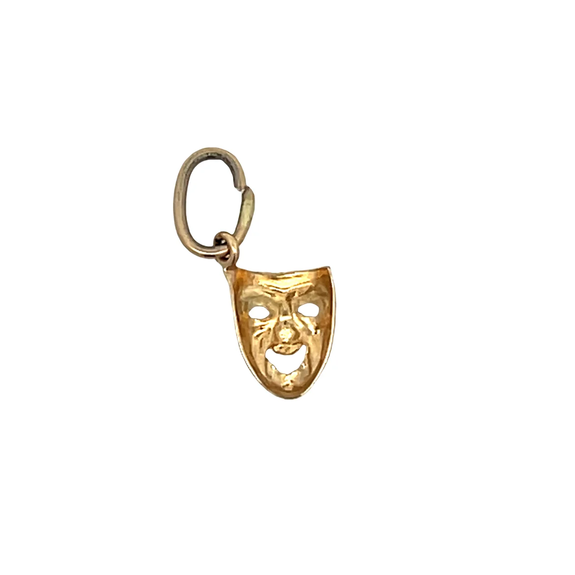 Vintage Theater Mask Charm in 14k Yellow Gold - Image 2