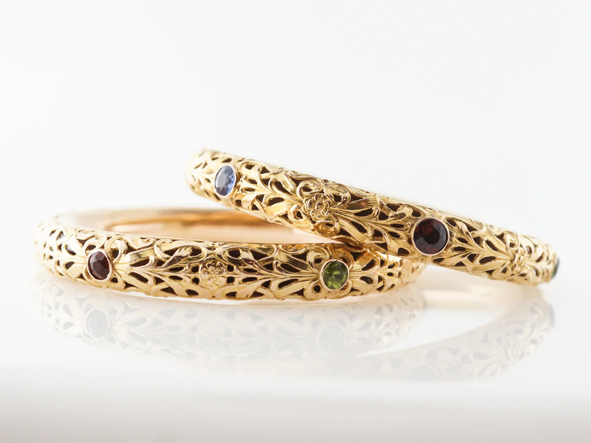 Vintage Victorian Bangle Bracelet Shreve & Co. in Yellow Gold - Image 5