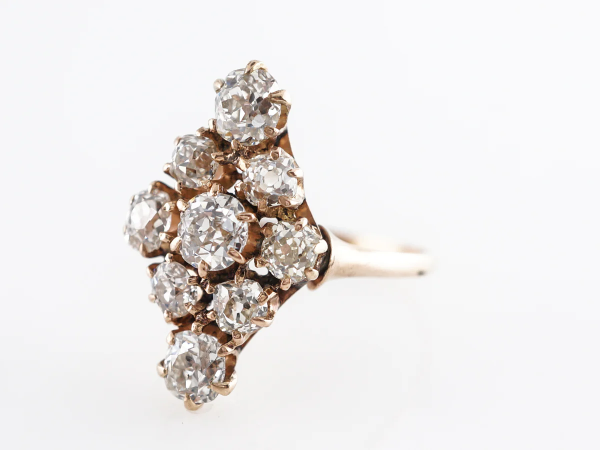 Vintage Victorian Mine Cut Diamond Ring 14k Yellow Gold - Image 2