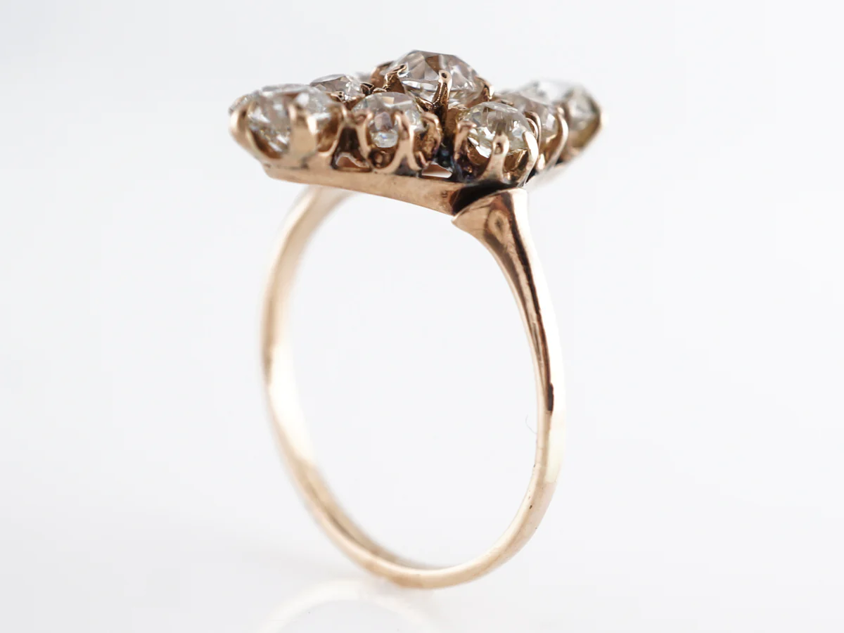 Vintage Victorian Mine Cut Diamond Ring 14k Yellow Gold - Image 4