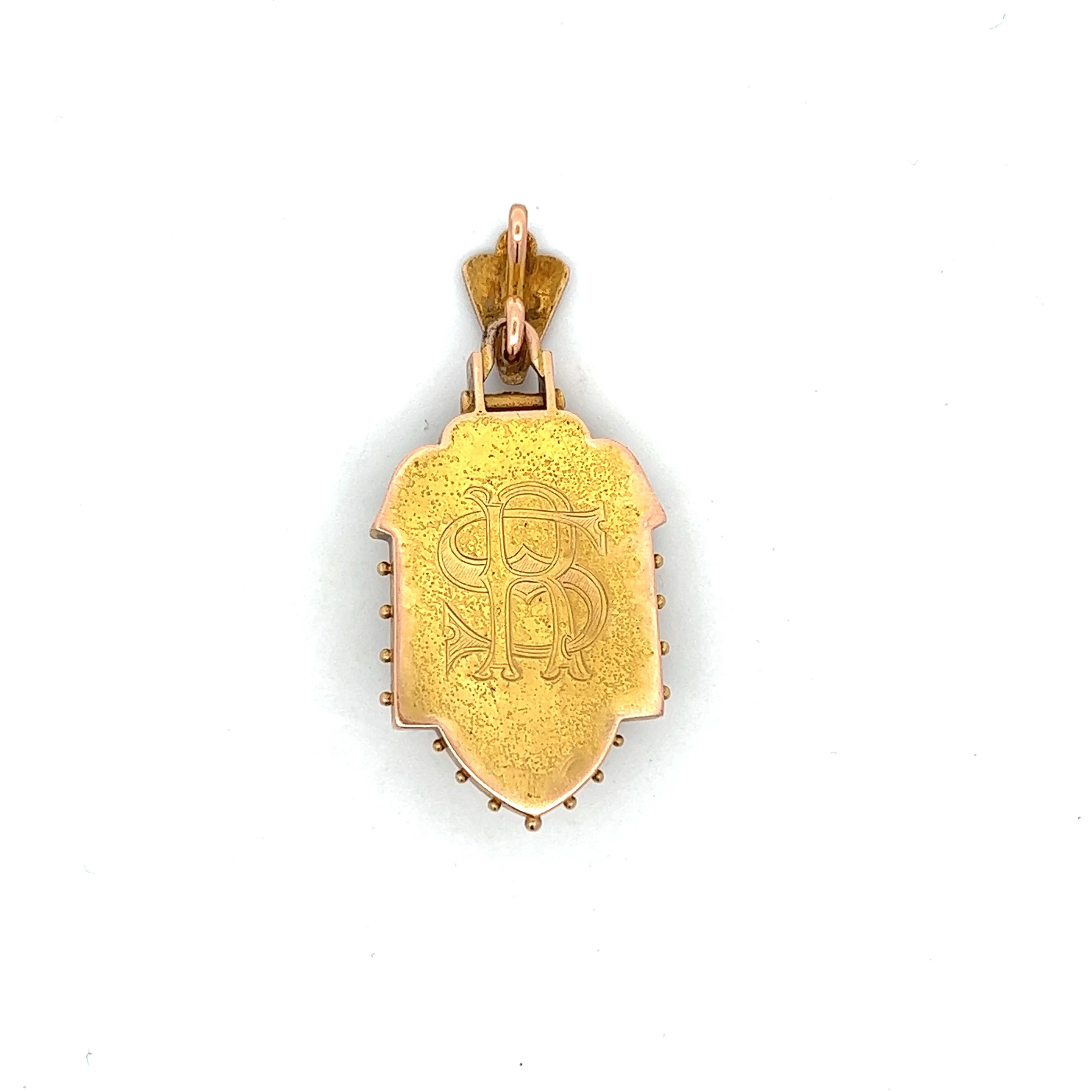 Vintage Victorian Seed Pearl Locket Pendant in 14k Yellow Gold - Image 3