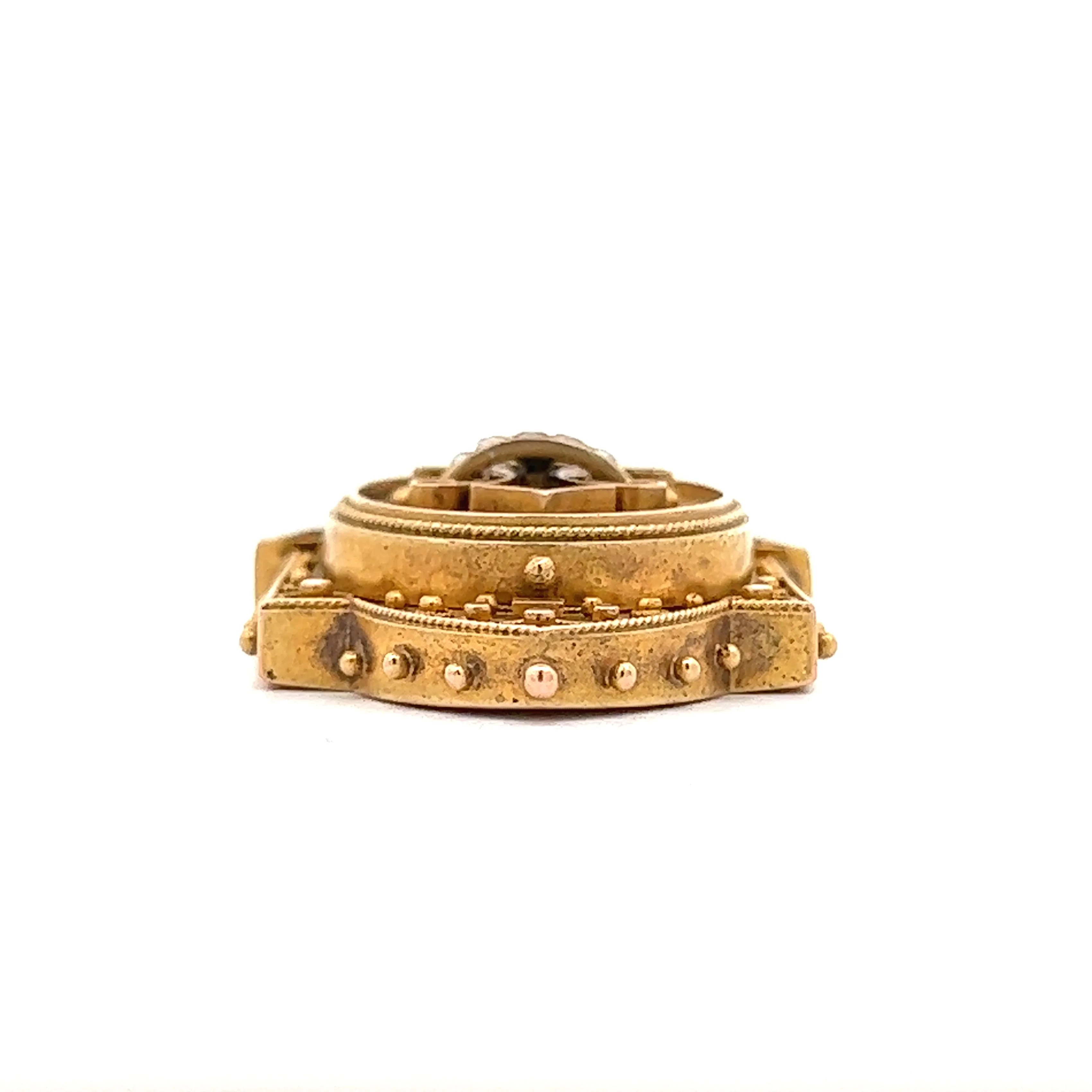 Vintage Victorian Seed Pearl Locket Pendant in 14k Yellow Gold - Image 4