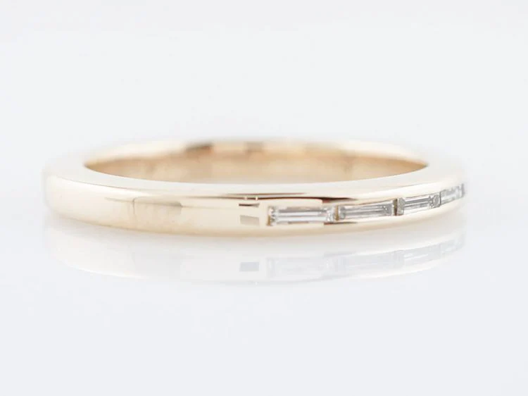 Vintage Wedding Band Mid-Century .25 Baguette Cut Diamonds in 14k Yellow Gold - Image 2