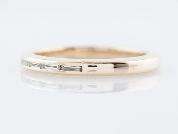 Vintage Wedding Band Mid-Century .25 Baguette Cut Diamonds in 14k Yellow Gold - Image 3