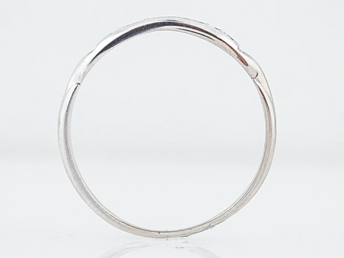 Vintage Wedding Band Mid-Century .09 Single Cut Diamonds in Platinum - Image 4