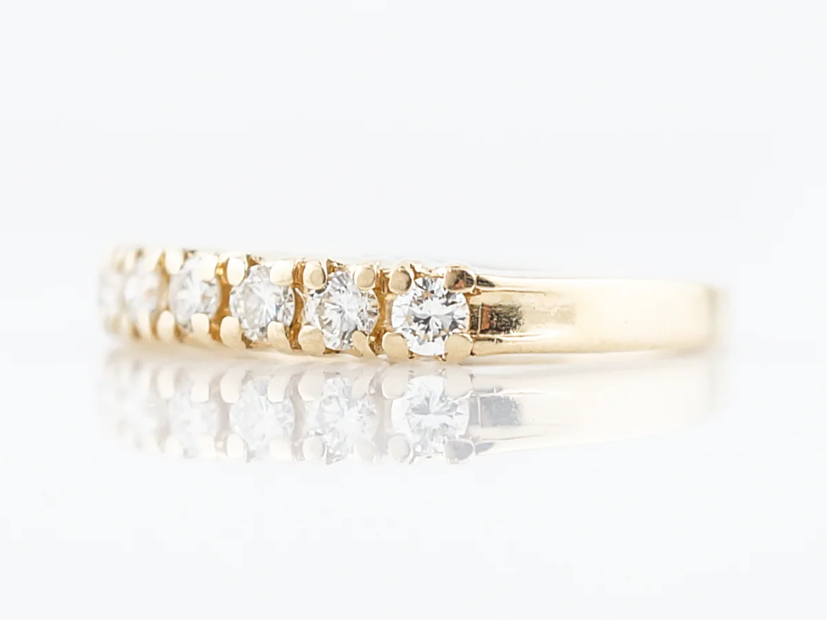 Vintage Wedding Band Mid-Century .42 Full Cut Diamonds in 18K Yellow Gold - Image 2