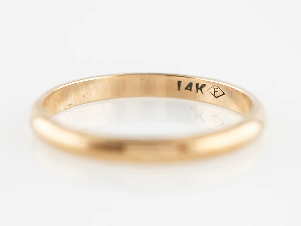 Vintage Wedding Band Mid-Century in 14k Yellow Gold - Image 2