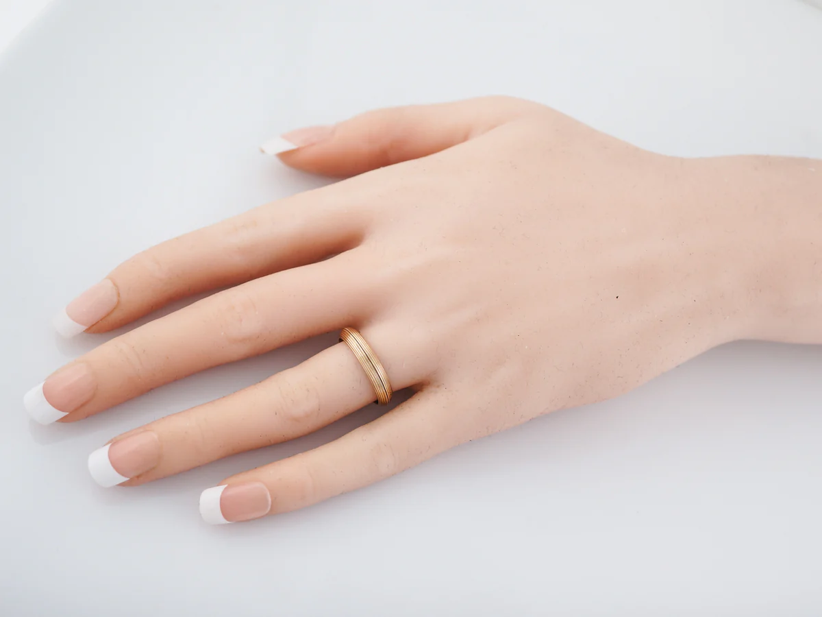 Vintage Wedding Band Mid-Century Ring Guards in 14k Yellow Gold - Image 8
