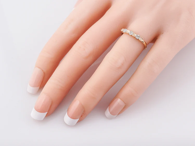 Vintage Wedding Band Retro .05 Single Cut Diamonds in 14k Rose & White Gold - Image 6