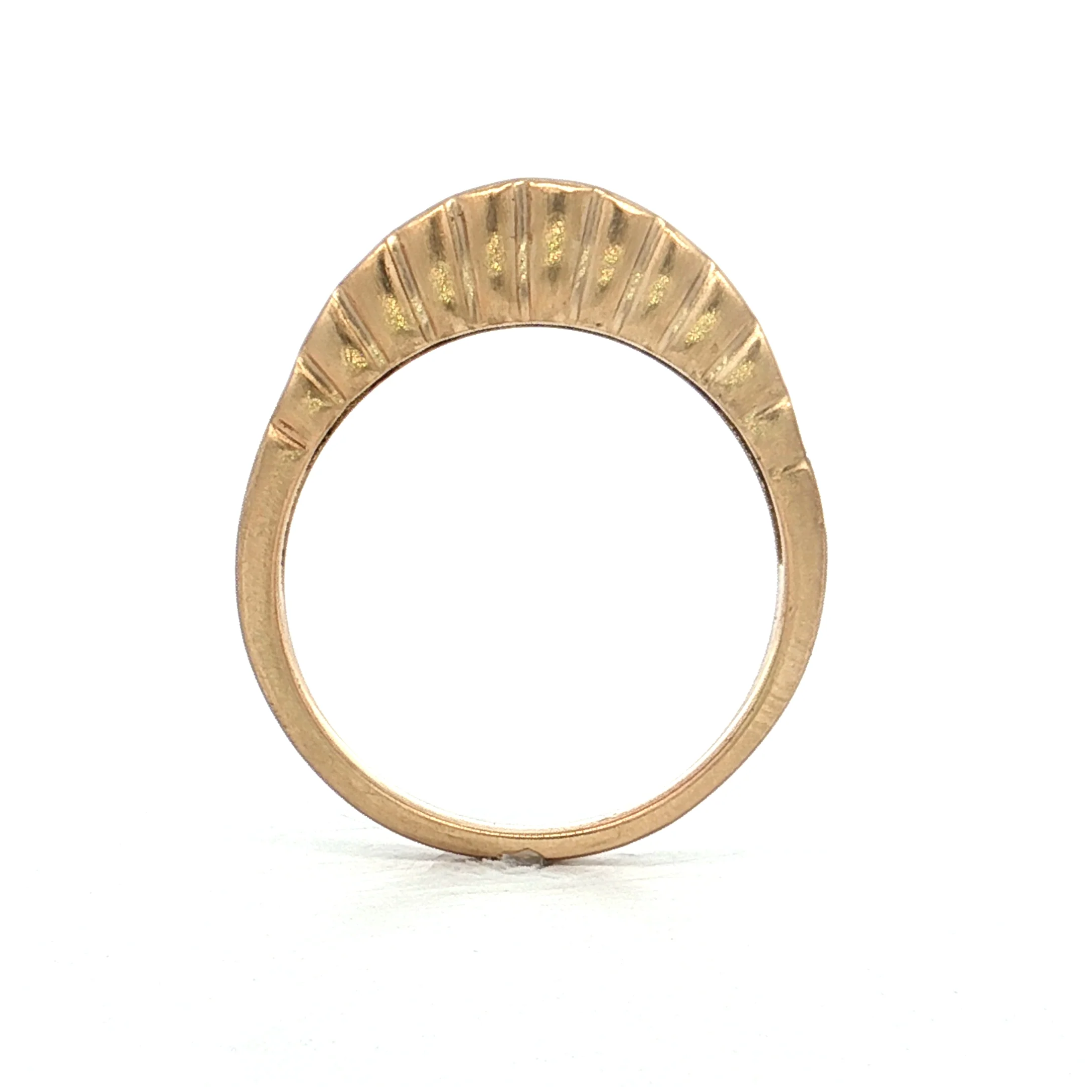 Wavy Scalloped Matte Stacking Ring 14k Yellow Gold - Image 4